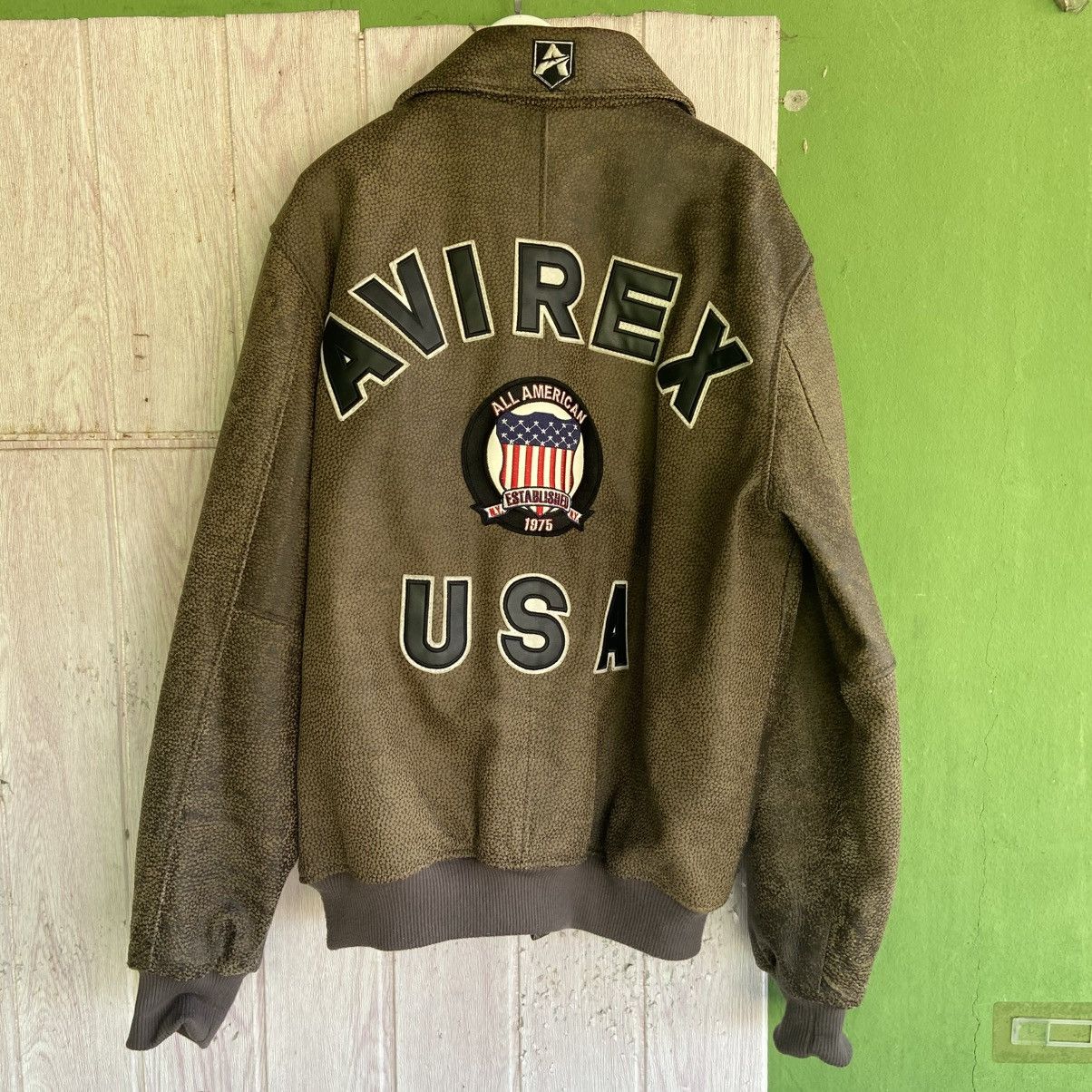 Avirex Avirex USA Leather Bomber Jacket All American Patch Size US L / EU 52-54 / 3 - 1 Thumbnail