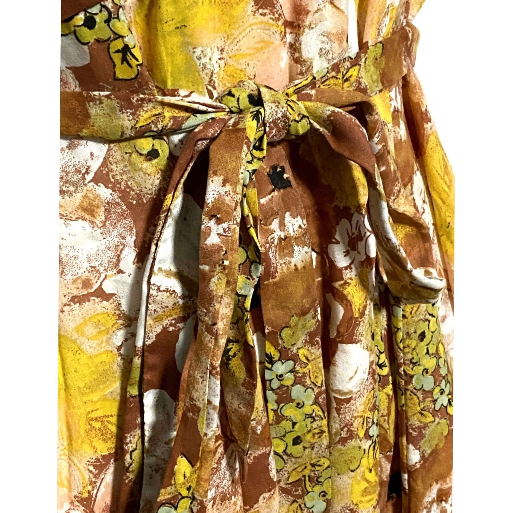 Free People Free People Freddy Tie Mini Dress M Floral Modal Boho Chic Hippie Forest Fairy Dress Women M Brown Floral Boho Hippie 90s? Size M / US 6-8 / IT 42-44 - 3 Thumbnail