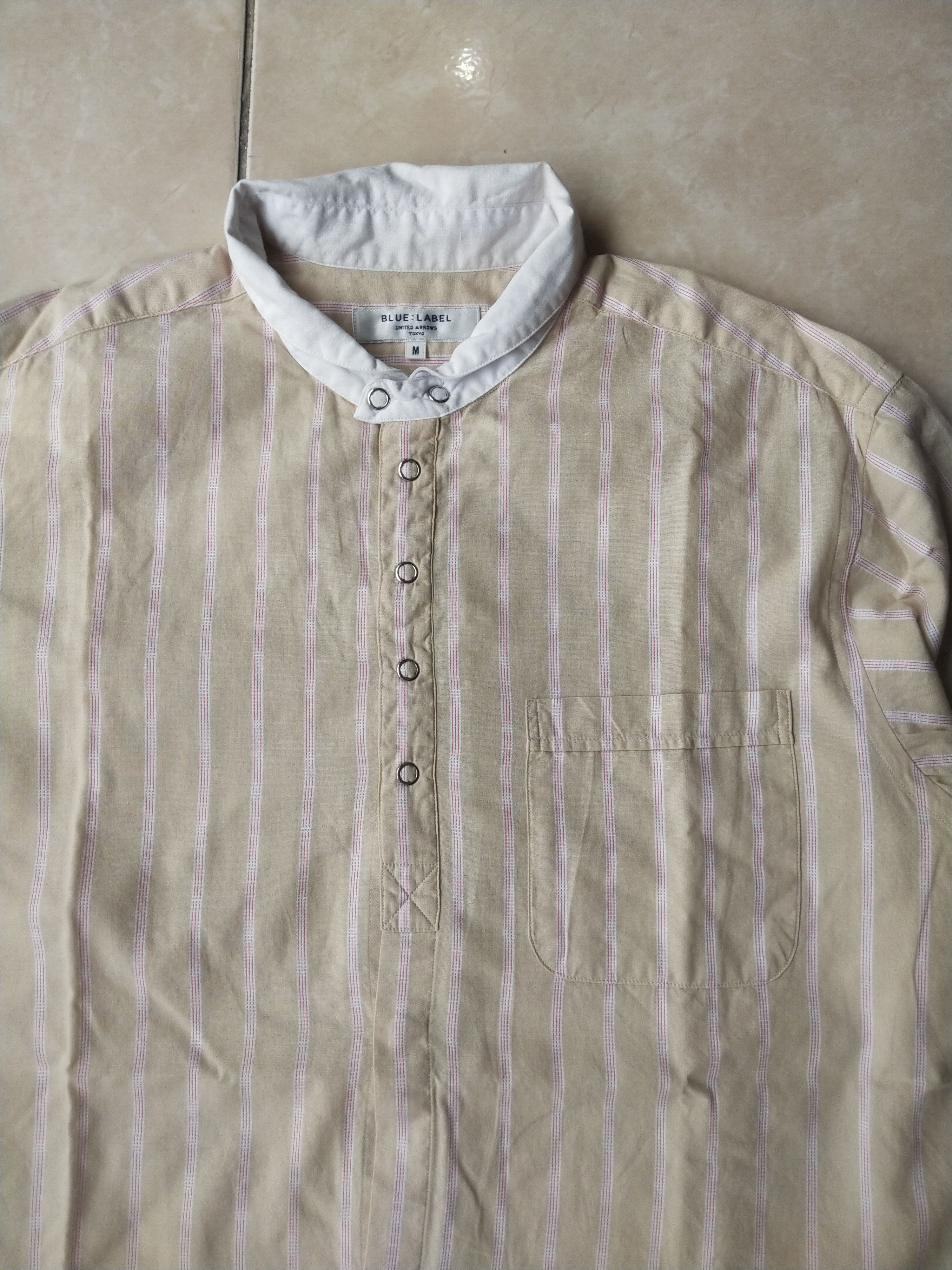 United Arrows Vintage Blue:Label United Arrows Tokyo Striped Popover Shirt Size US M / EU 48-50 / 2 - 2 Thumbnail