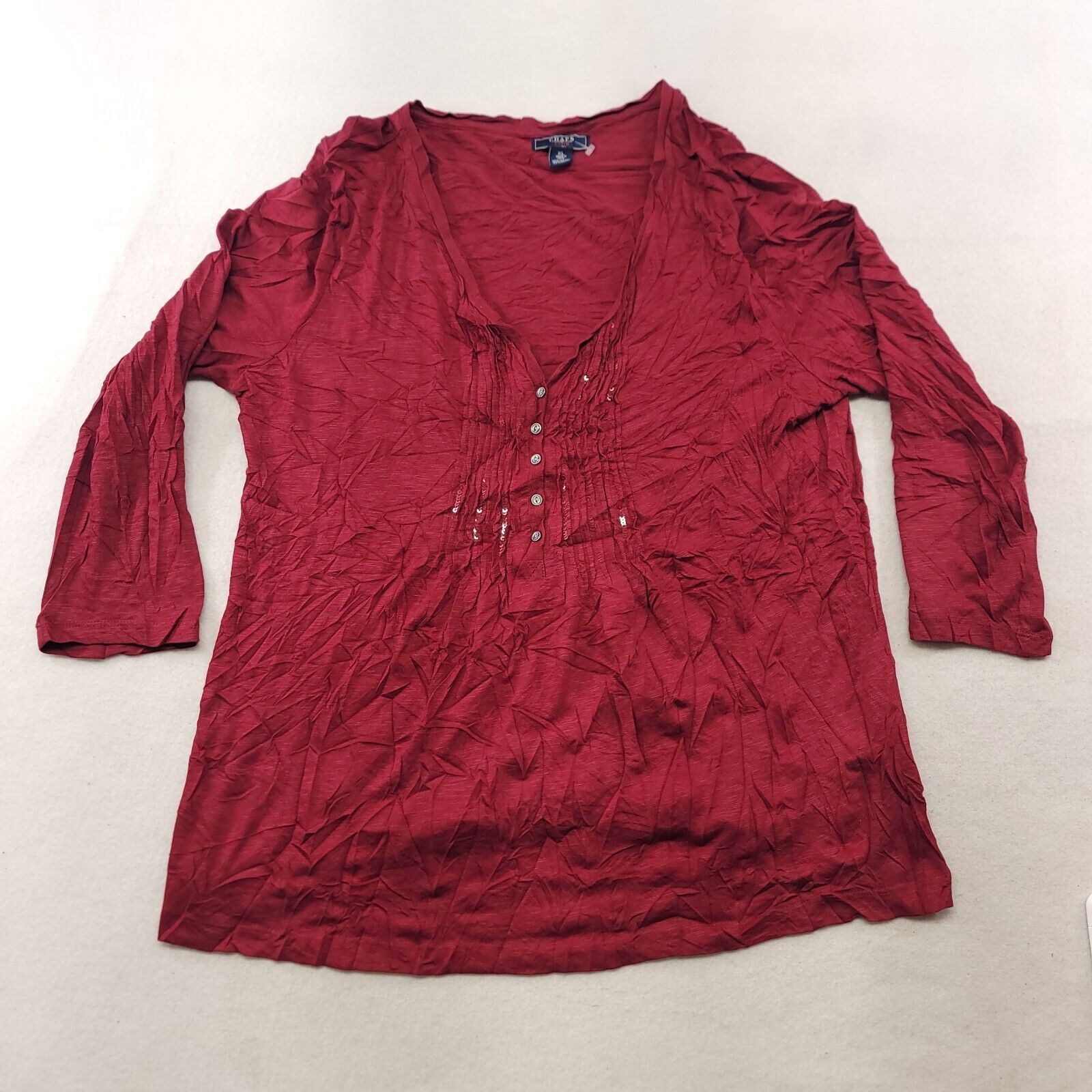 Chaps Chaps Pullover Blouse Shirt Womens Size Extra Large XL Red Size XL / US 12-14 / IT 48-50 - 2 Thumbnail