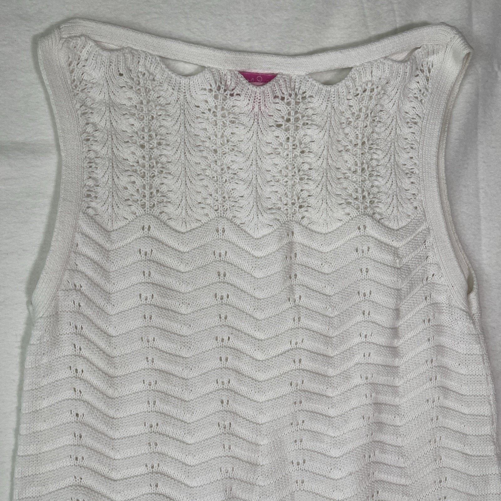 Lilly Pulitzer Lilly Pulitzer White Knit Tank Top - Size XS Size XS / US 0-2 / IT 36-38 - 5 Thumbnail