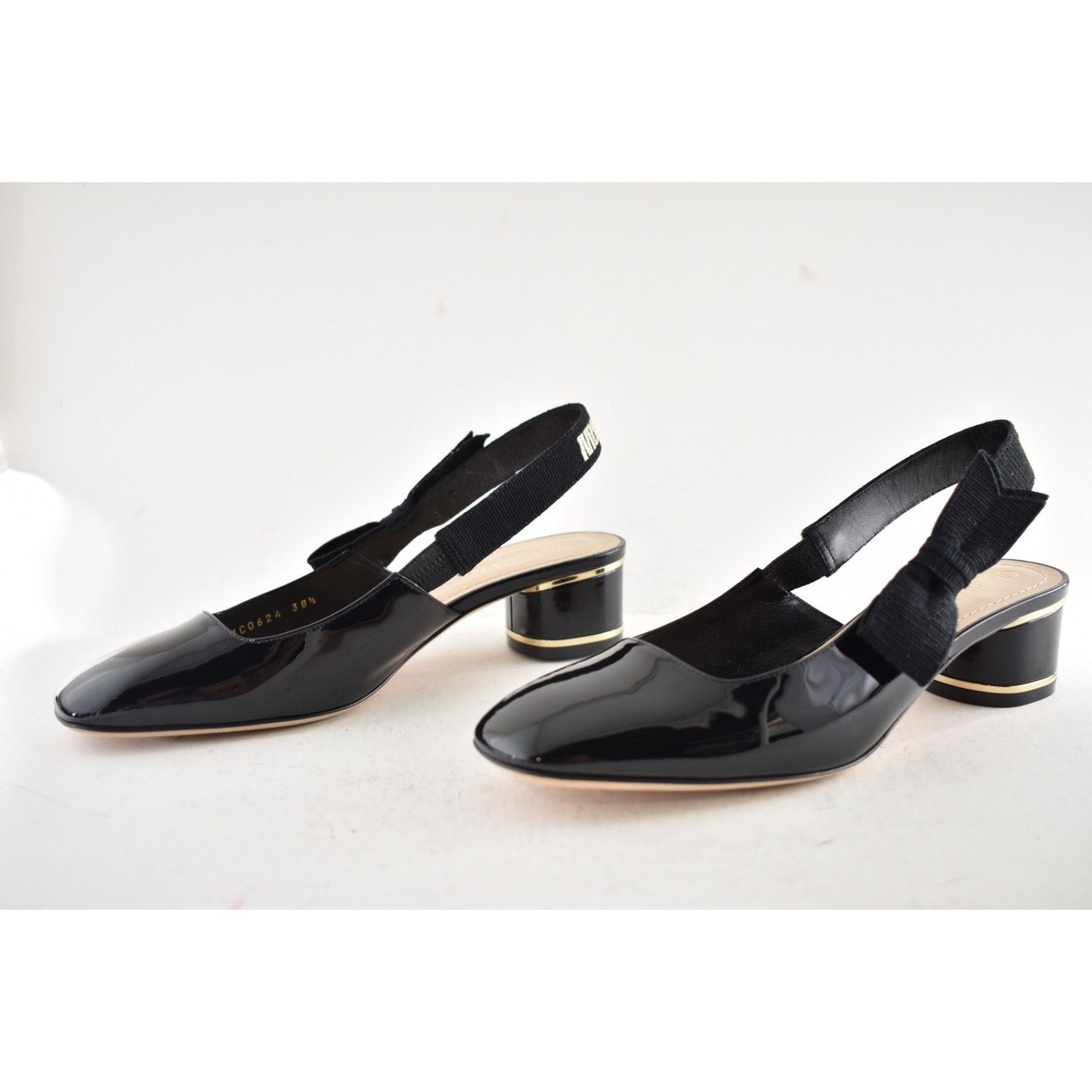 Dior Dior Miss Dior Paris Black Patent Bow Slingback Strap Size US 8.5 / IT 38.5 - 15 Thumbnail