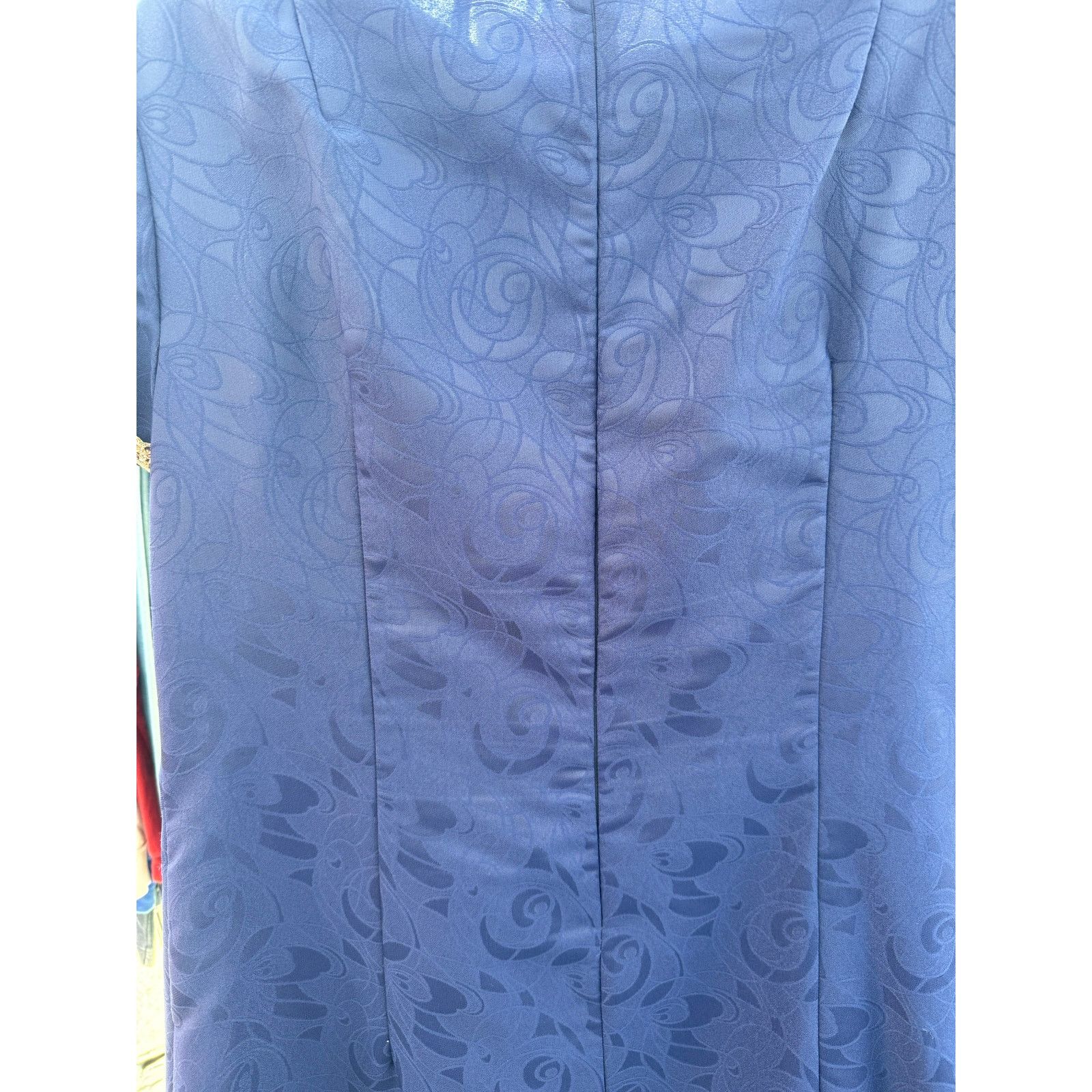 Vintage Vintage Navy Blue Embossed Silver Sequin Maxi Dress Large Size L / US 10 / IT 46 - 7 Thumbnail