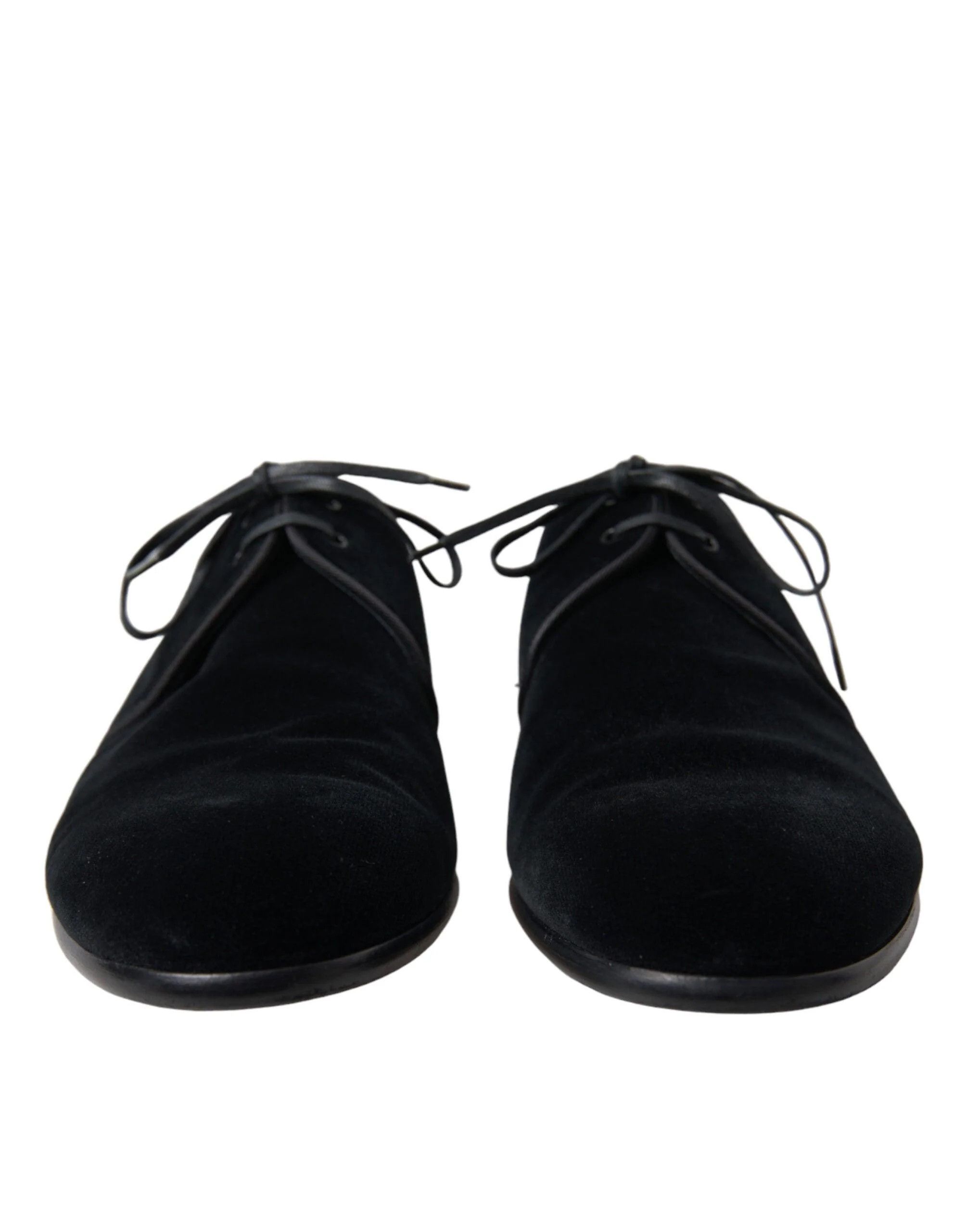 Dolce & Gabbana o1y0125 Velvet Laced Shoes in Black Size US 5 / EU 37 - 7 Thumbnail