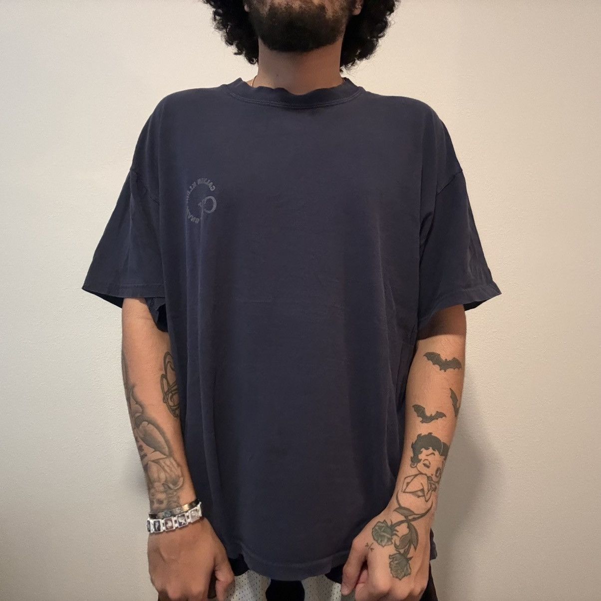 Other Y2K/2000s Grunge Navy Blue Calvin Klein Skater Tee! Size US M / EU 48-50 / 2 - 1 Thumbnail
