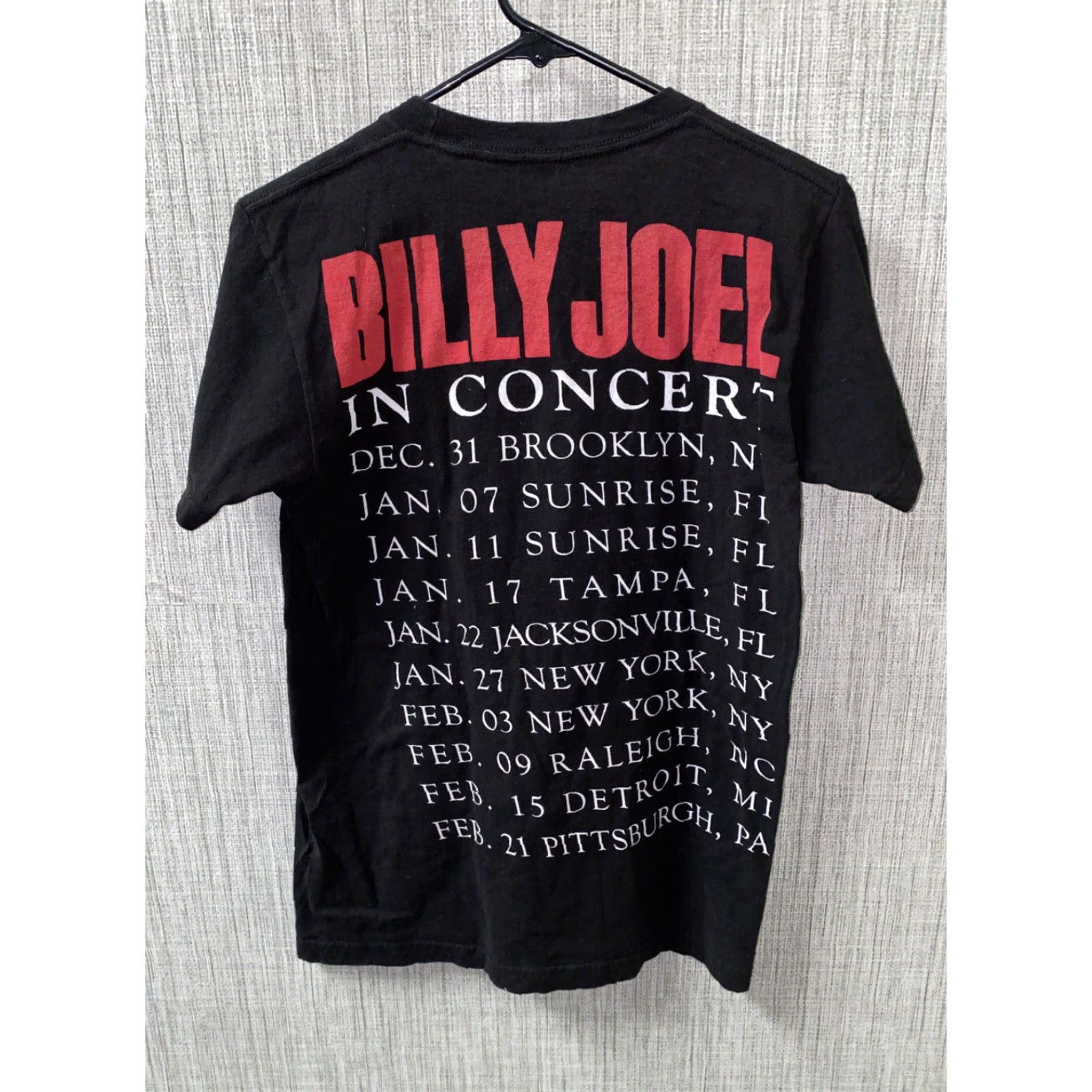 Tultex Tultex Mens Black Billy Joel Live Short Sleeve Cotton T-Shirt Size S Men Size US S / EU 44-46 / 1 - 3 Thumbnail