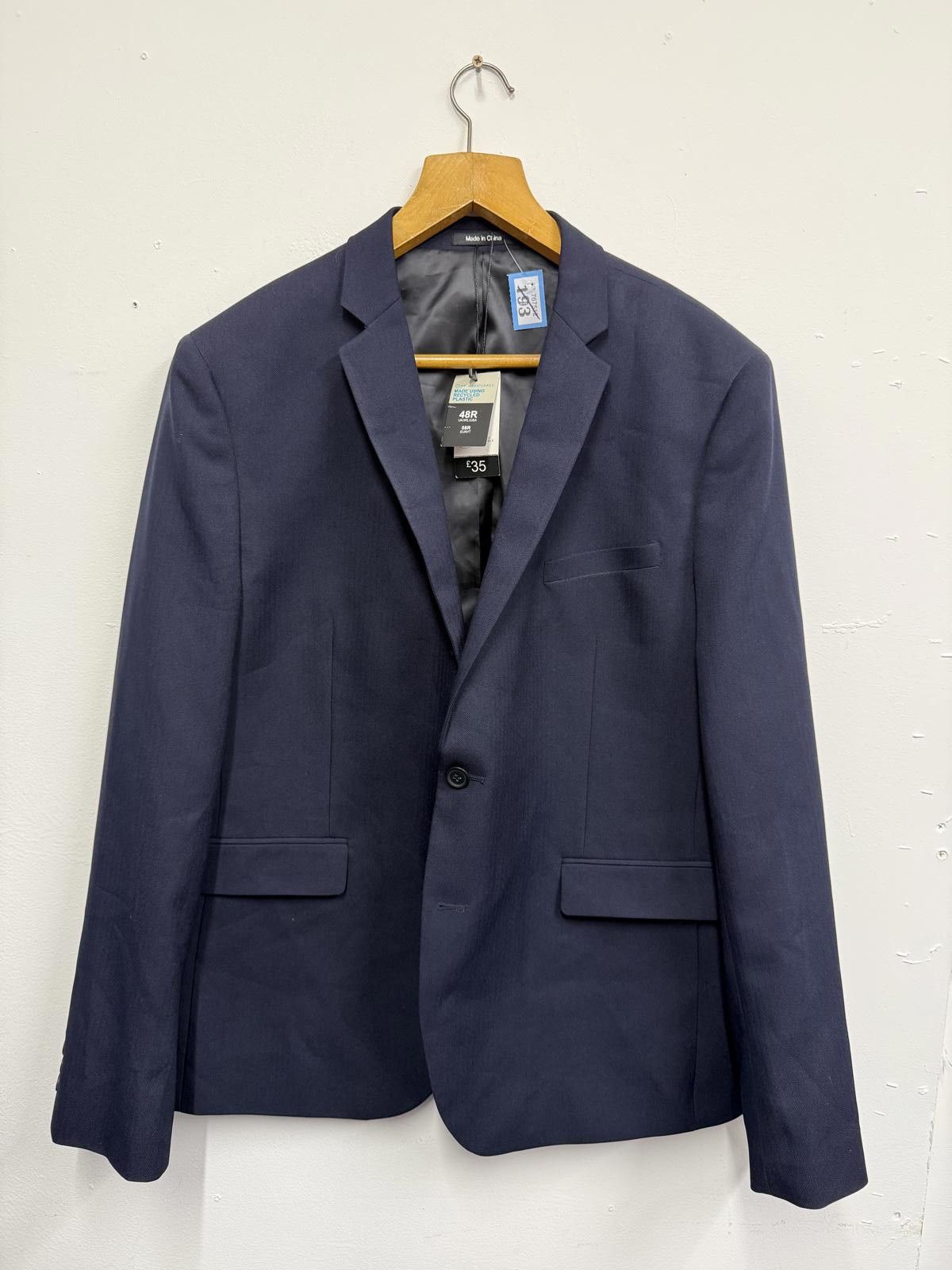 Primark Primark Navy Blue Men's Blazer Size 48R - 1 Thumbnail