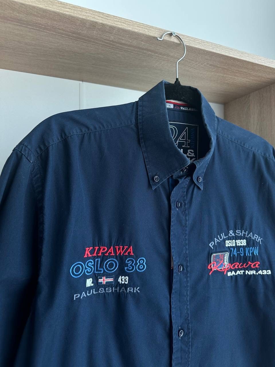 Paul & Shark × Vintage Vintage Paul Shark Kipawa Collection Excellent Blue Shirt Size US L / EU 52-54 / 3 - 8 Thumbnail