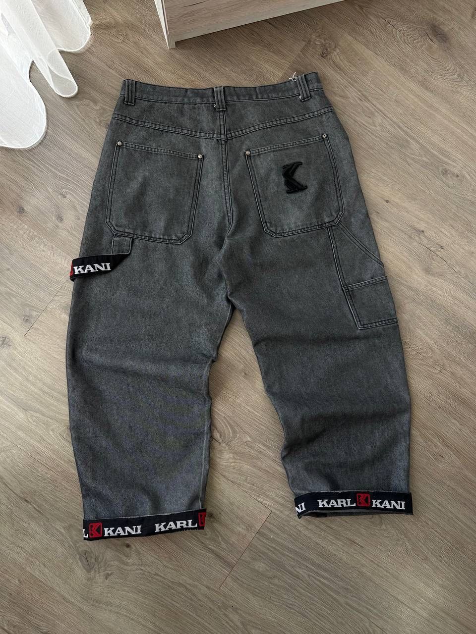Karl Kani × Vintage Vintage Karl Kani Gray Baggy Distressed Faded Pants Size US 36 / EU 52 - 2 Thumbnail