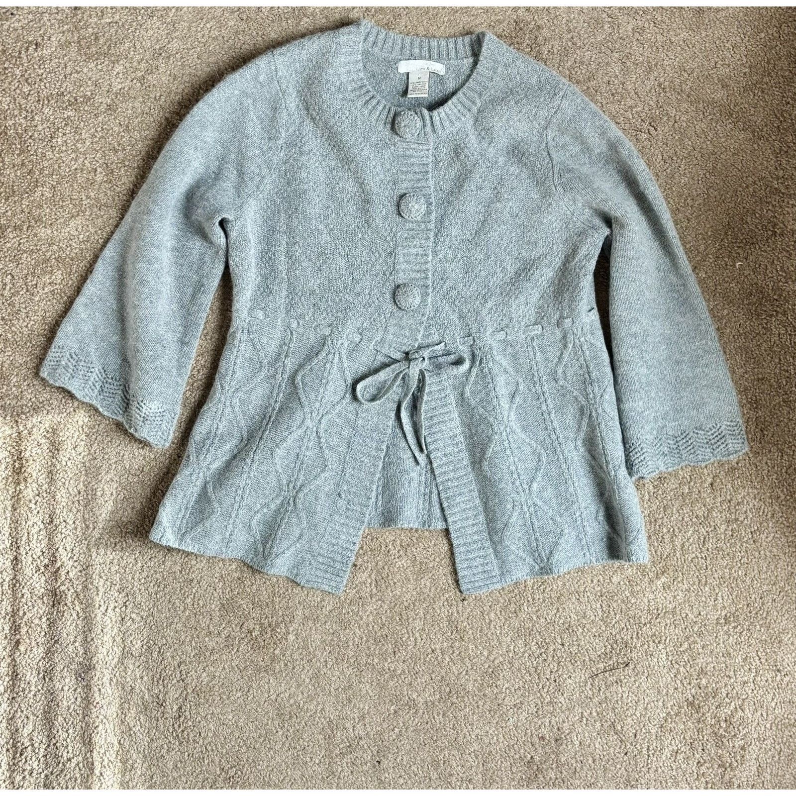 & Other Stories Vintage Lucy & Laurel Gray 100% Lambswool Cardigan Sweater Size M / US 6-8 / IT 42-44 - 2 Thumbnail