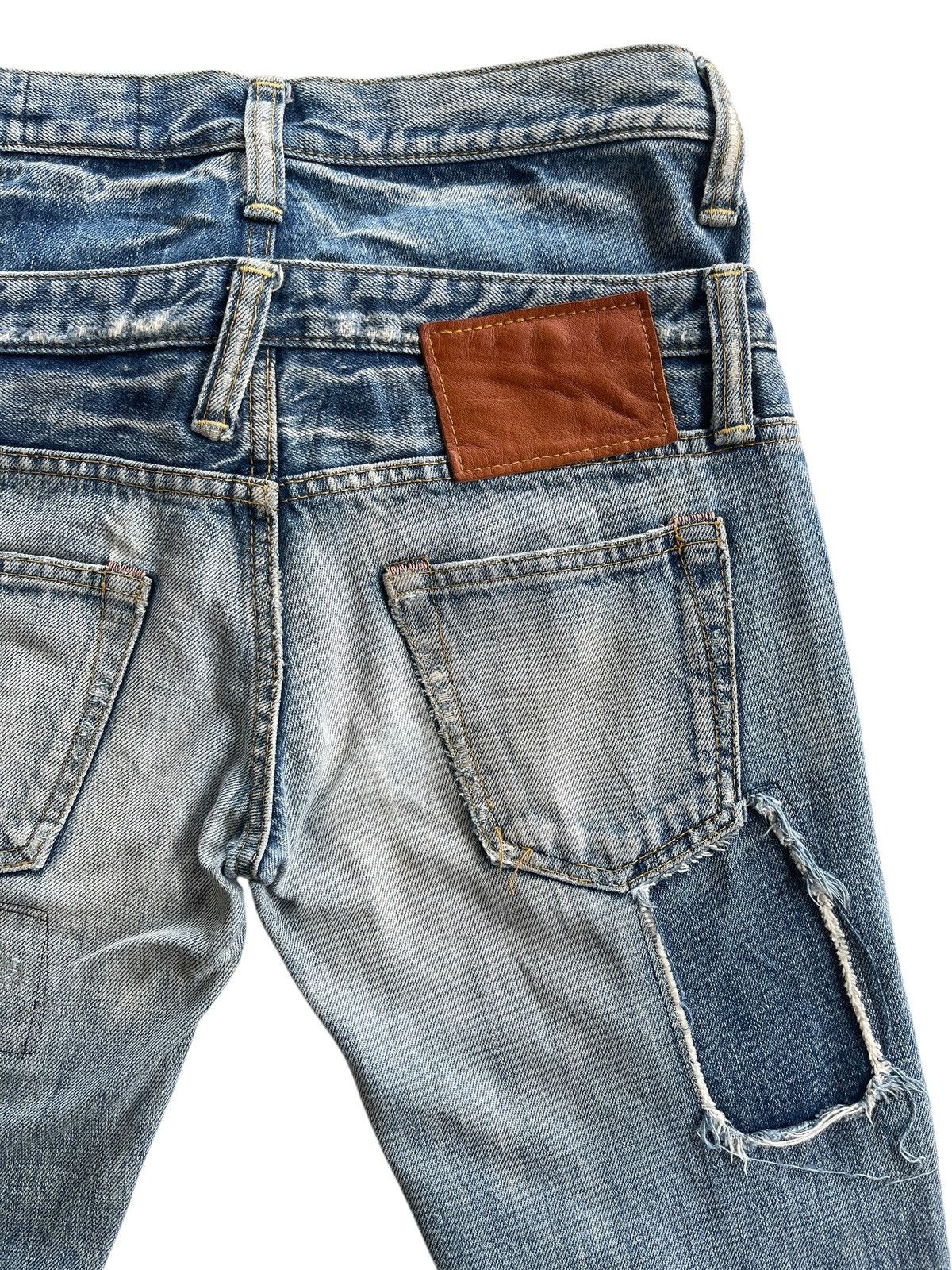 Japanese Brand Antgauge Double Waist Distressed Patchwork Denim Size US 28 / EU 44 - 10 Thumbnail