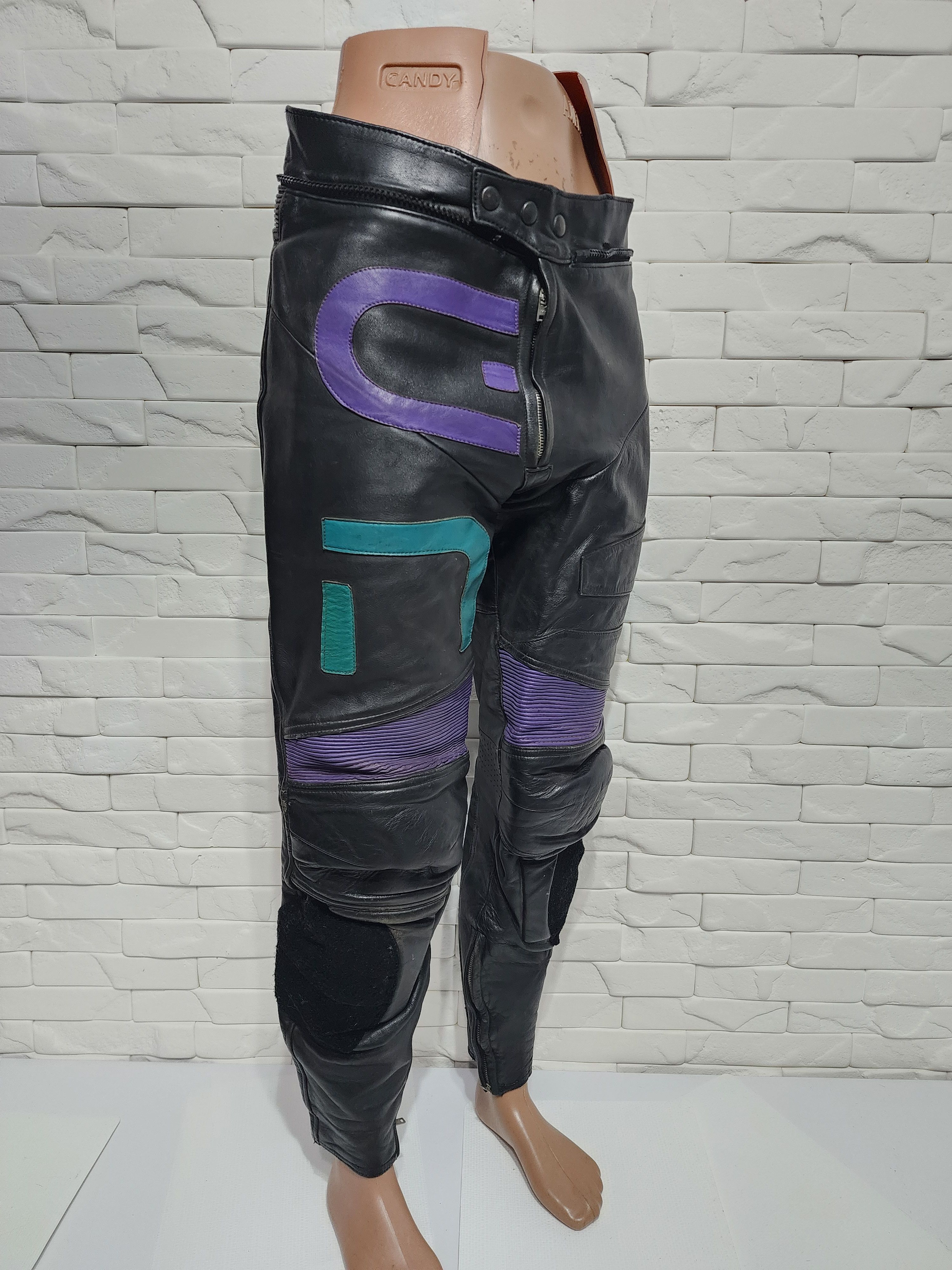 All Sport × Genuine Leather Black men's leather pants with light protection. Size US 36 / EU 52 - 3 Thumbnail