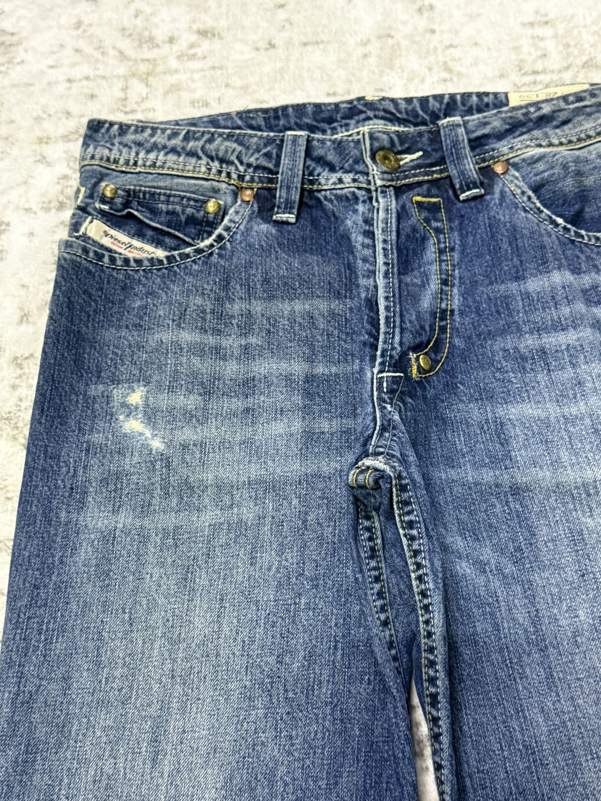 Vintage Y2k Diesel Shazor Distressed Fade Wash Flare Jeans