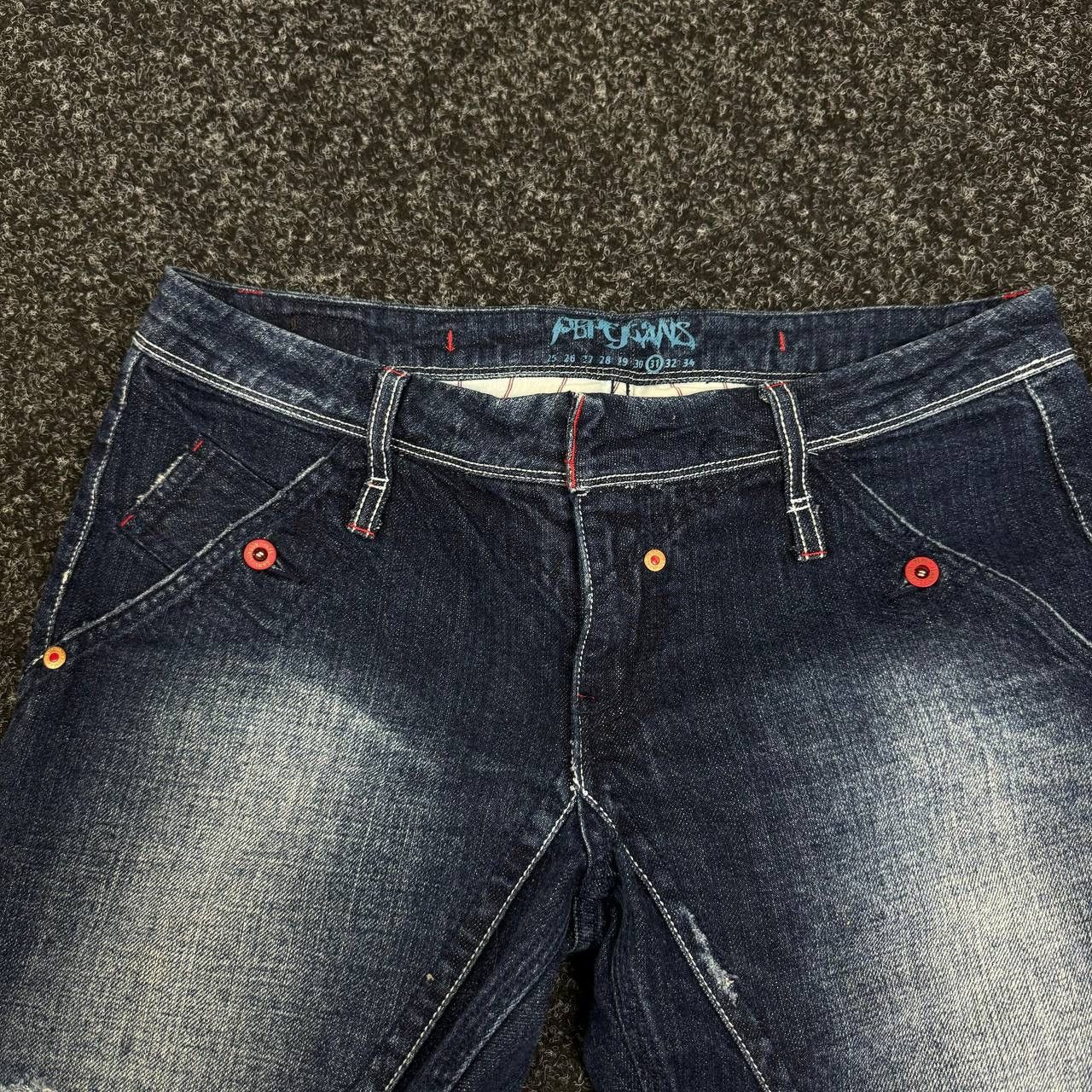 Pepe Jeans Vintage Low Rise avant Garde flared butcut denim pants navy Size US 34 / EU 50 - 4 Thumbnail