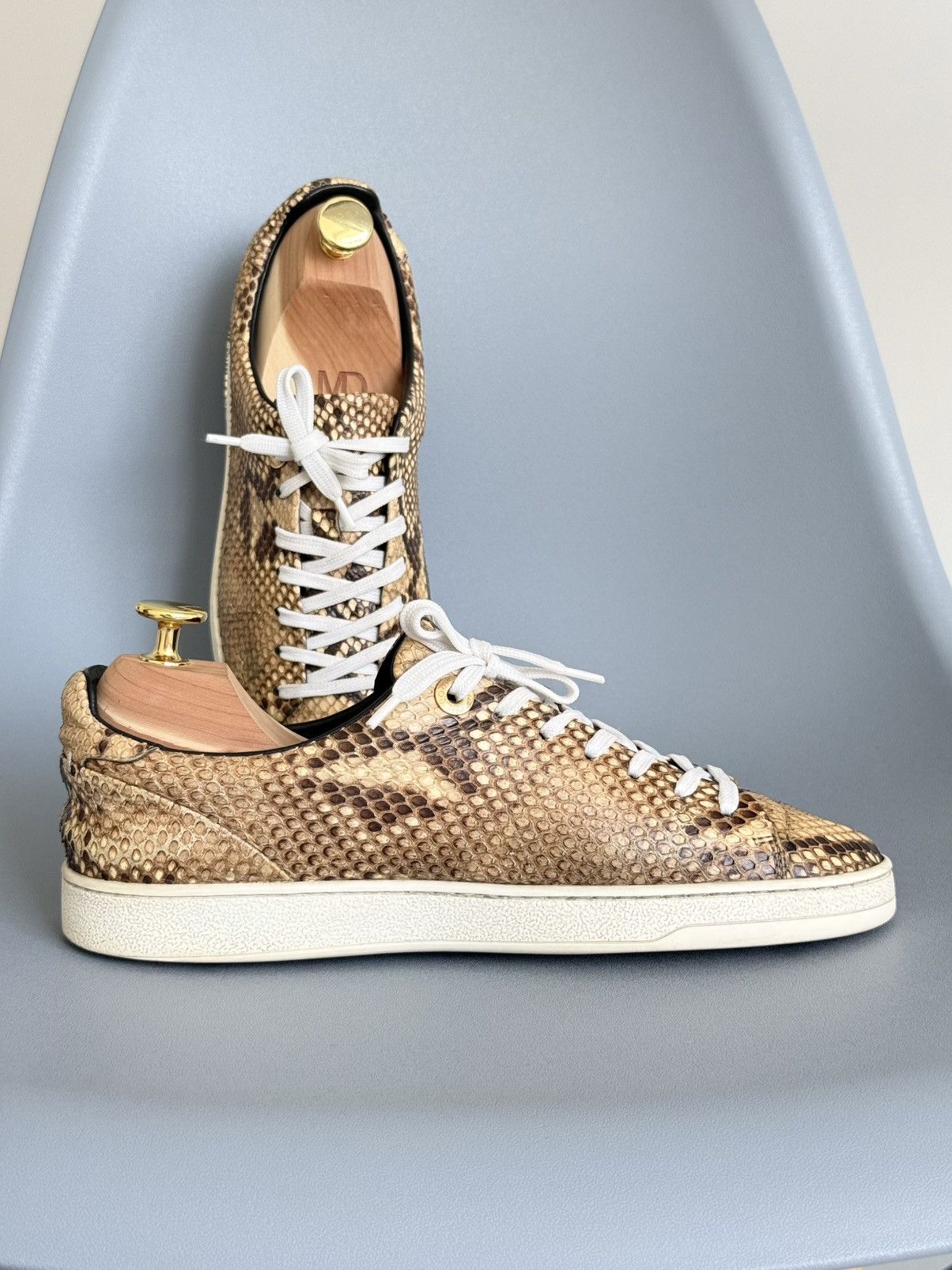 Louis Vuitton Louis Vuitton Style Python Leather Low Top Sneakers Size US 8 / IT 38 - 8 Thumbnail