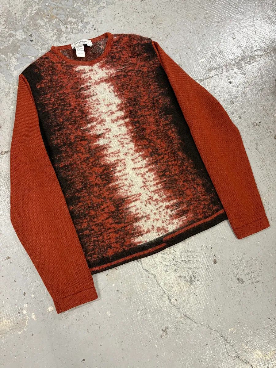 Salvatore Ferragamo 1990s Ferragamo Red Mohair Crewneck Sweater Size US M / EU 48-50 / 2 - 4 Thumbnail
