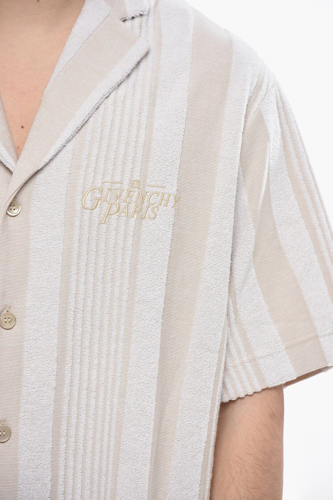 Givenchy og1mm0326 Terry Short-Sleeve Shirt in Beige Size US M / EU 48-50 / 2 - 3 Thumbnail