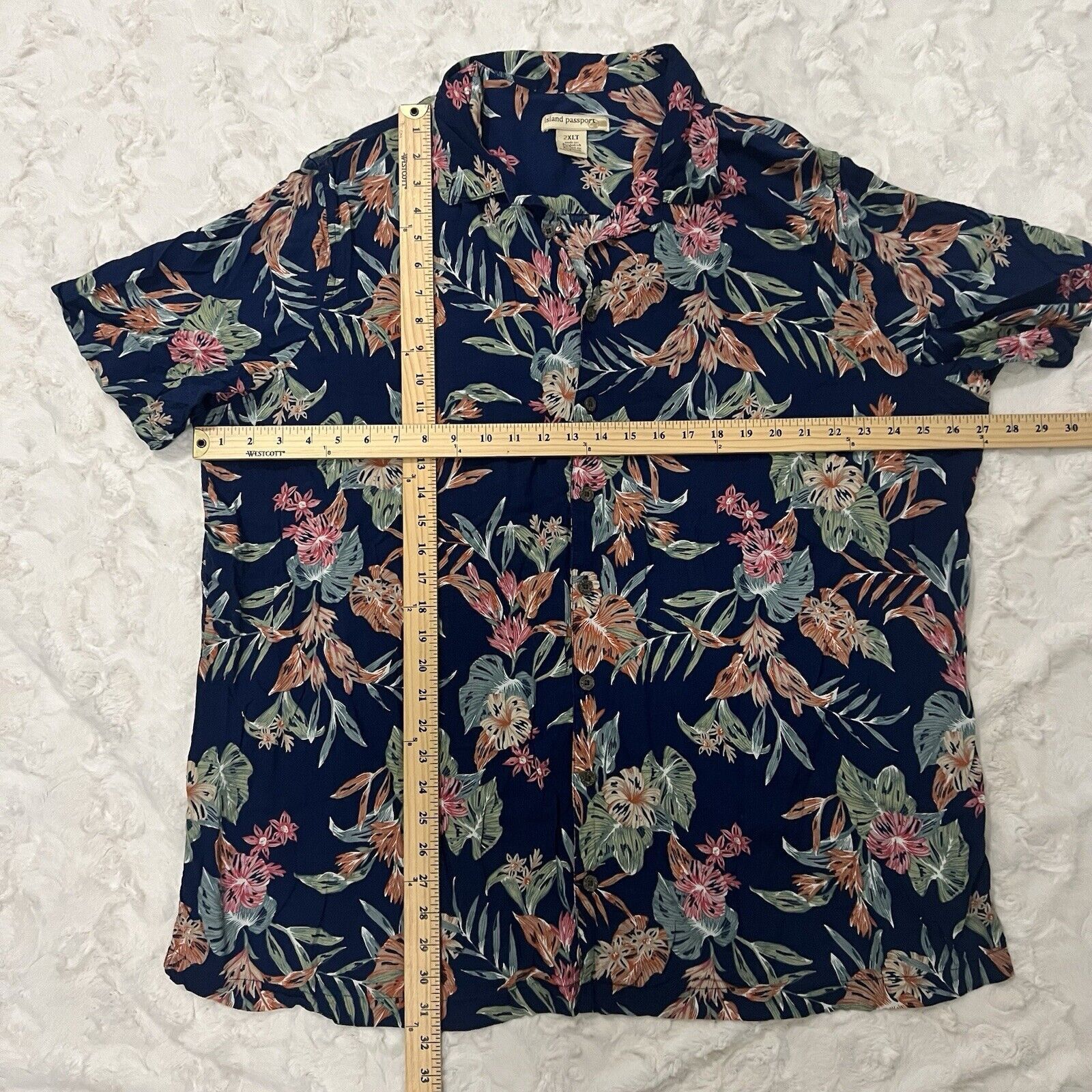 Other Island Passport Shirt Mens Sz 2XLT Short Sleeve Rayon Floral Size US XXL / EU 58 / 5 - 4 Thumbnail