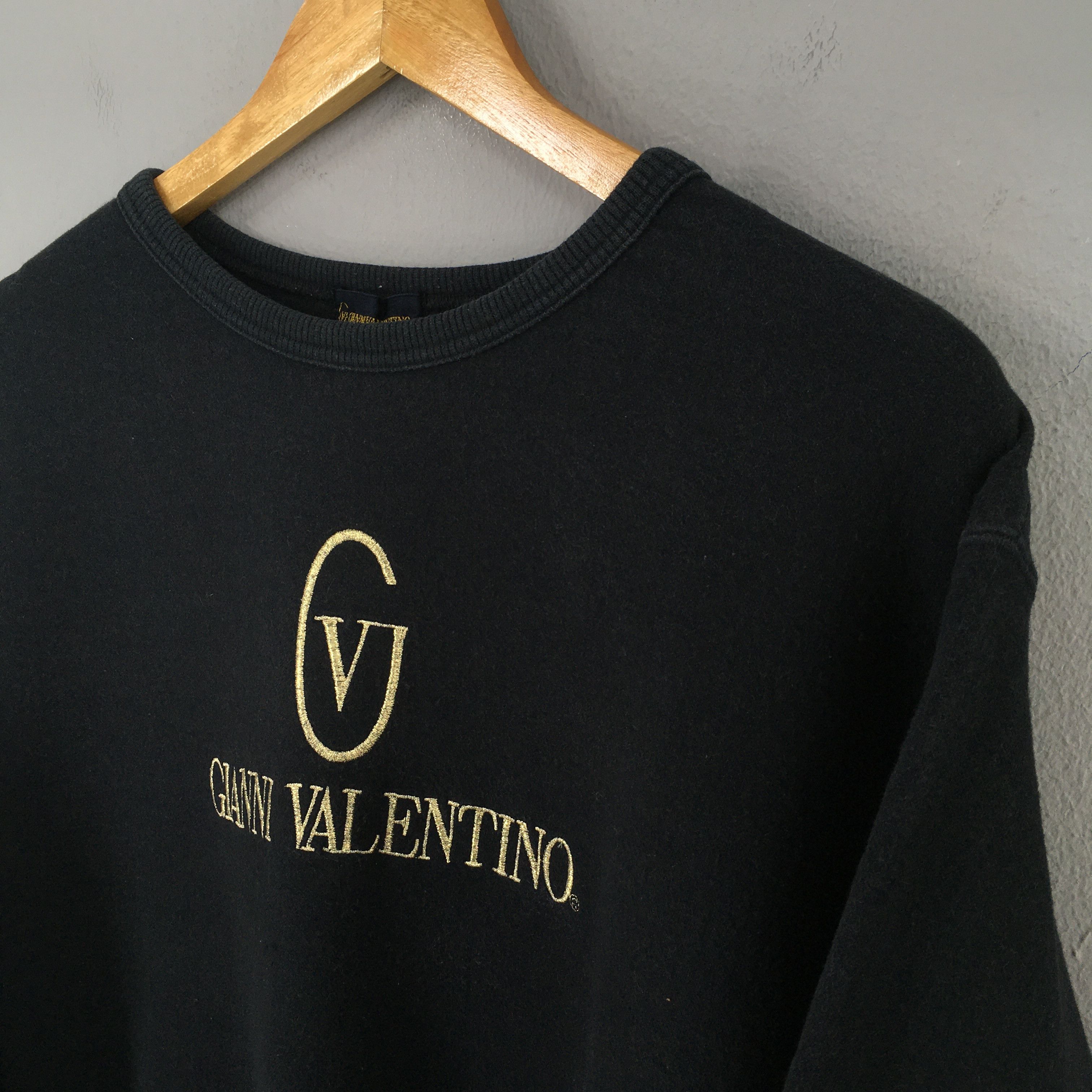 Gianni Valentino × Valentino × Vintage Vintage 90s Gianni Valentino Black Sweatshirt Small Size US S / EU 44-46 / 1 - 3 Thumbnail
