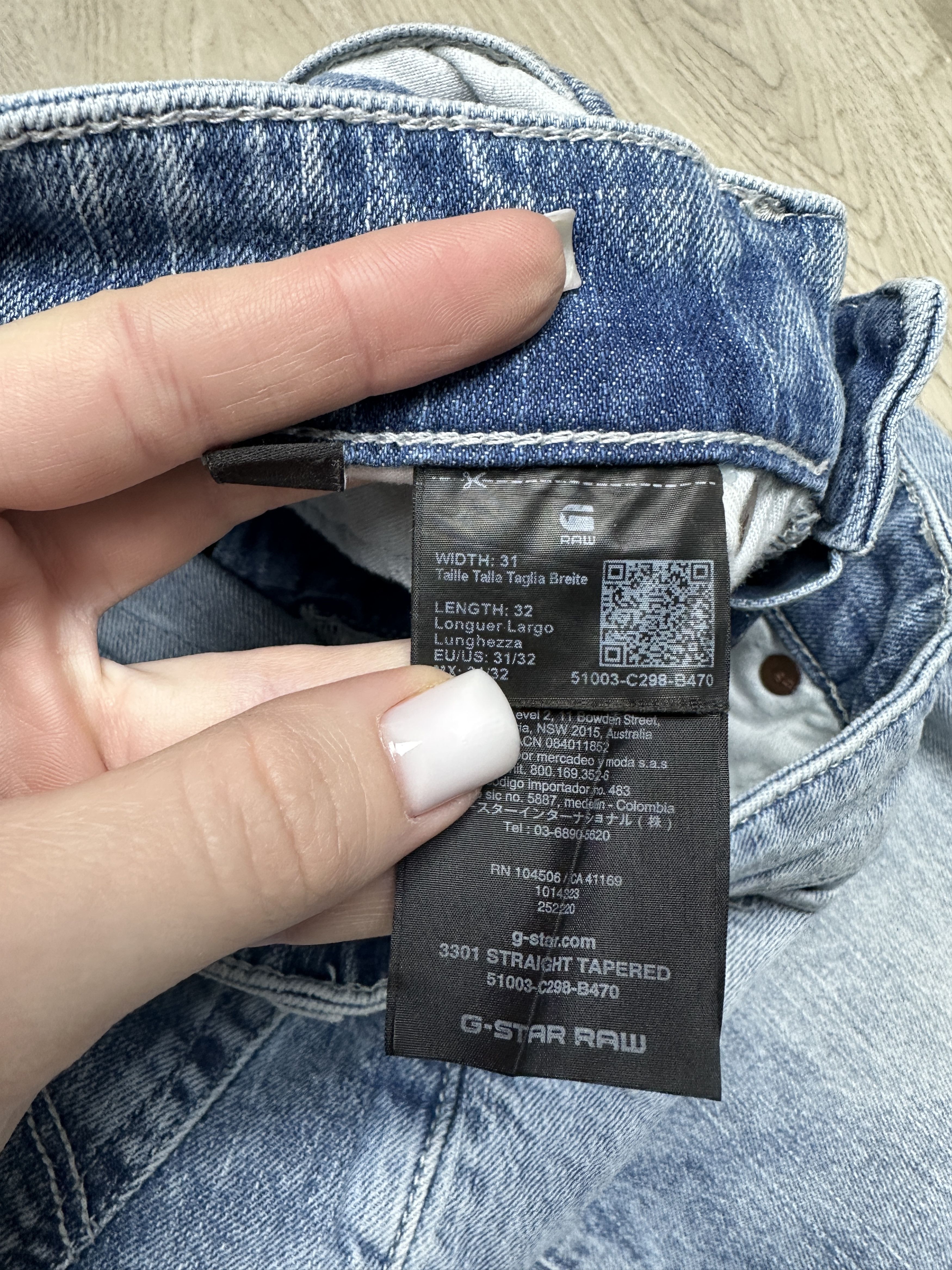 G-Star G Star Raw Mens 3301 Straight Tapered Denim Pants Jeans Size US 31 - 4 Thumbnail