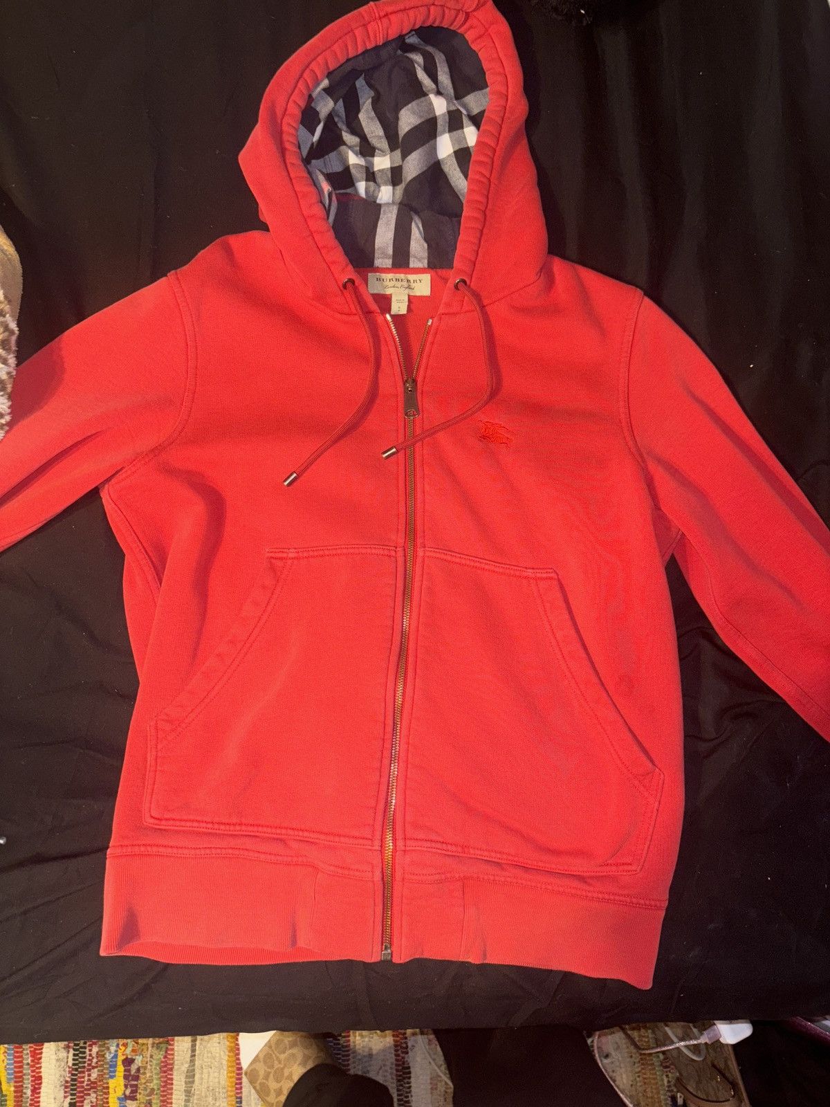 Burberry Red Zip Hoodie | Grailed
