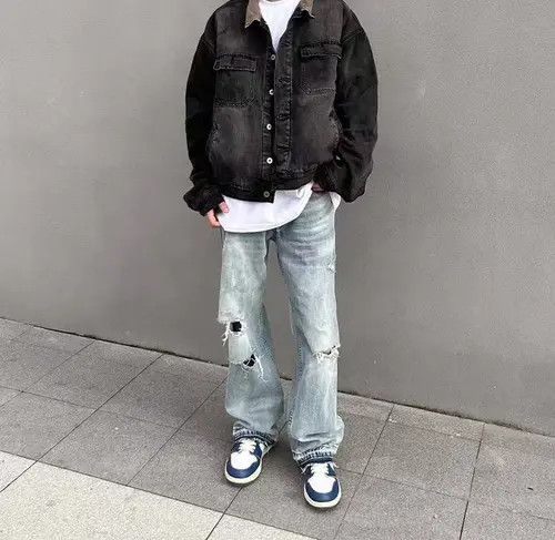 VIBE Vintage street hip-hop washed and faded ripped jeans Size US 32 / EU 48 - 2 Thumbnail
