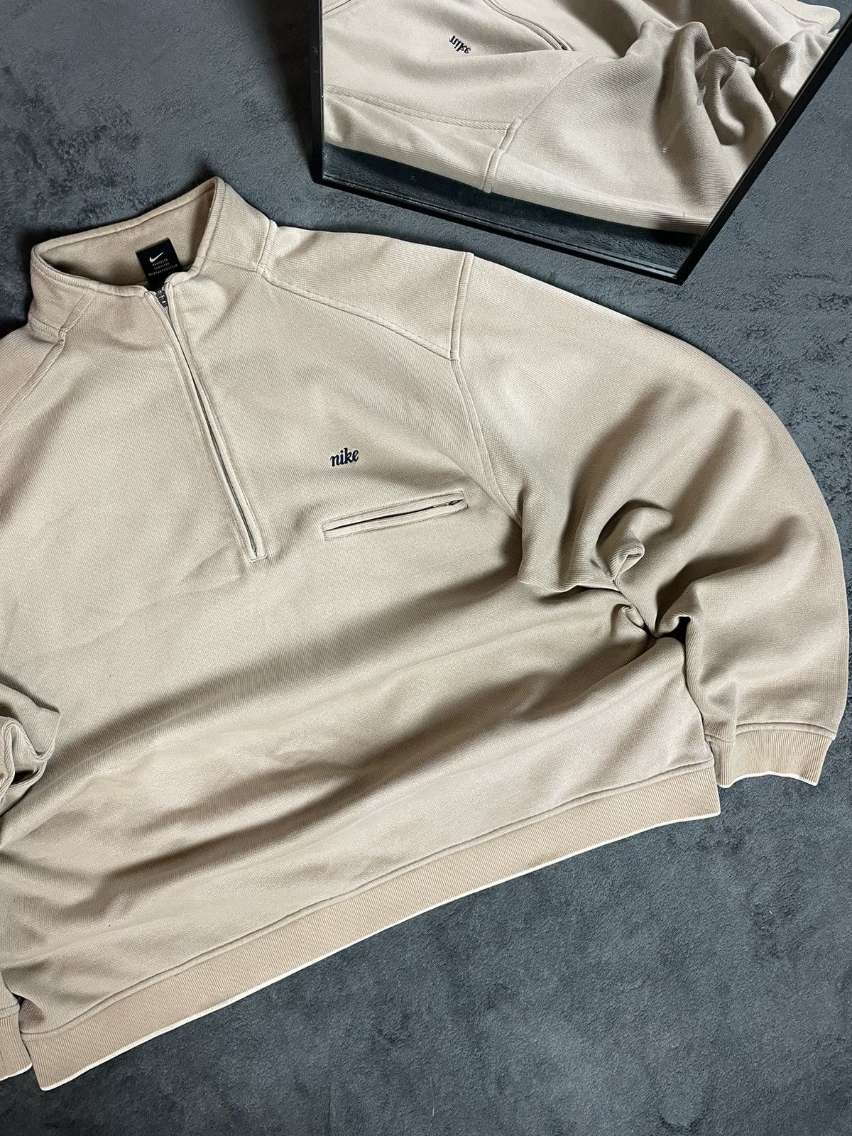 Nike × Vintage 90s Nike Vintage 1/3 Zip Pullover Sweatshirt Oversize Size US XL / EU 56 / 4 - 2 Thumbnail