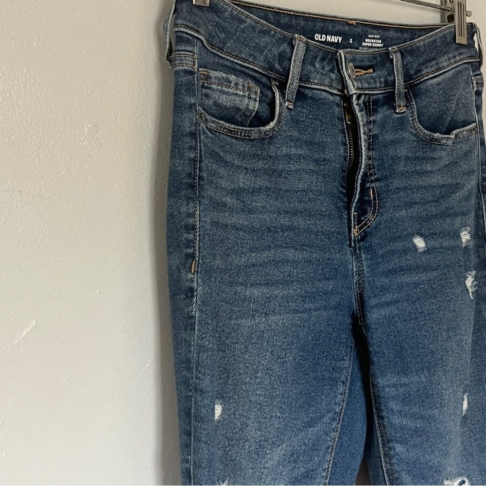 Old Navy Old Navy High Rise Rock Star Skinny Slim Denim Jeans Blue 2 Size 24" / US 00 / IT 34 - 3 Thumbnail