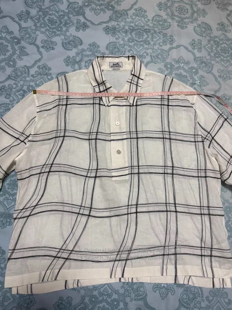 Hermes Hermes Linen Jacket Shirt, 100% Linen, Classic Pattern, St Size US XXS / EU 40 - 3 Thumbnail