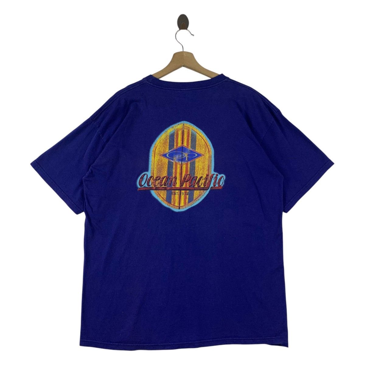 Designer × Ocean Pacific × Vintage Vintage 90s OCEAN PACIFIC Surfing big logo tee Size US XL / EU 56 / 4 - 1 Thumbnail