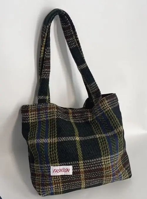 Japanese Brand Fashion tartan plaid tote bag shoppers bag Size ONE SIZE - 2 Thumbnail