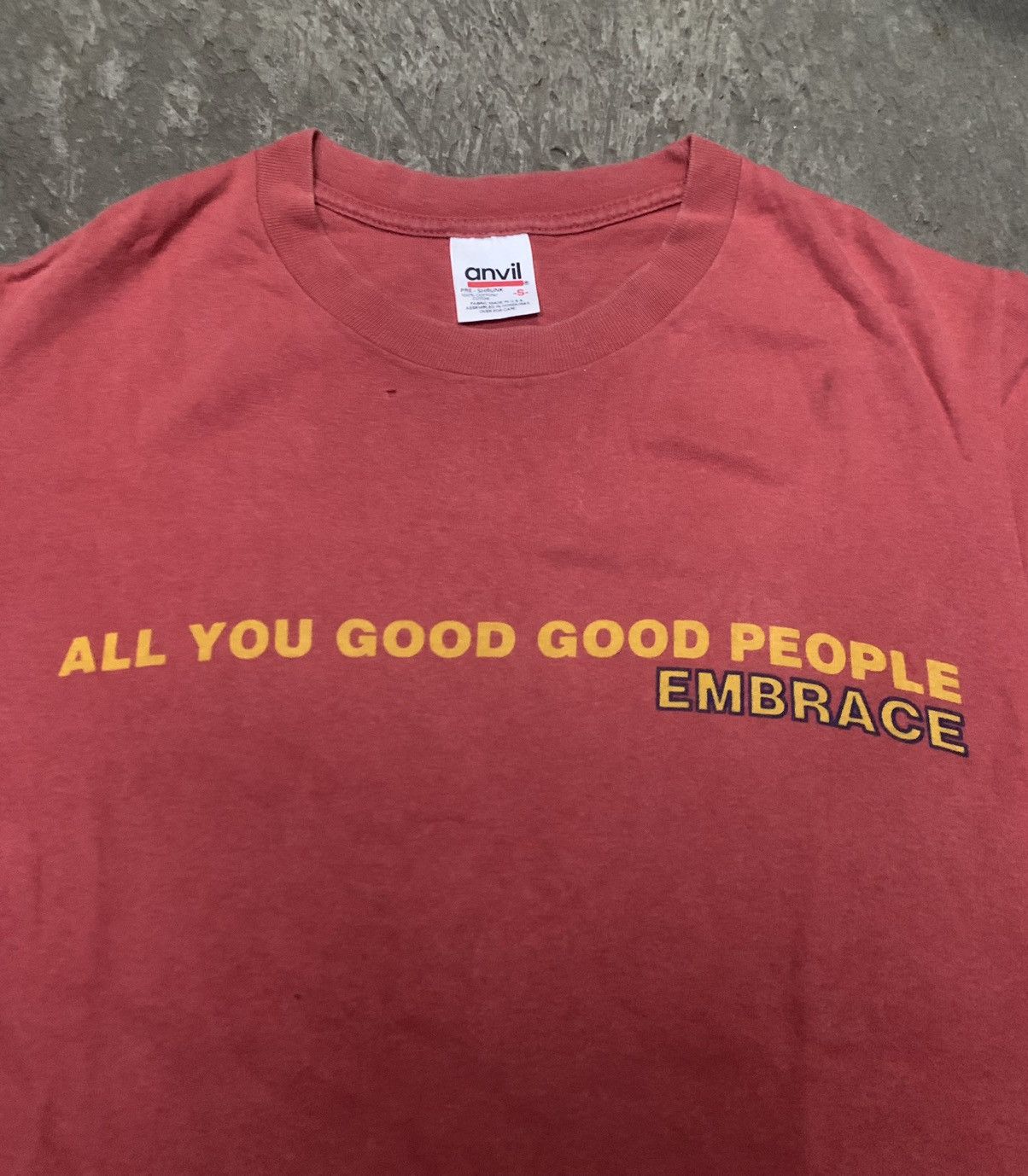 image of Band Tees x Vintage 90's Embrace Shirt Britpop Oasis Shed Seven in Red, Men's (Size Small)
