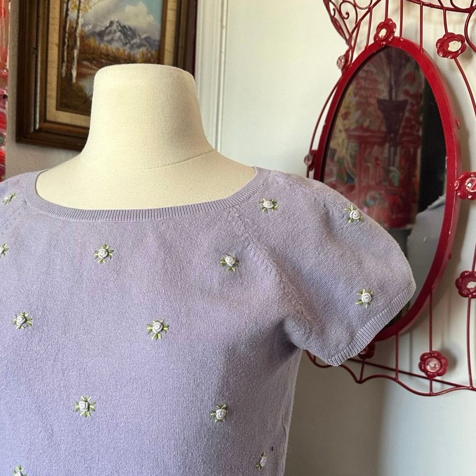 Other liz claiborne lizsport petite light flower embroidered top Size M / US 6-8 / IT 42-44 - 2 Thumbnail
