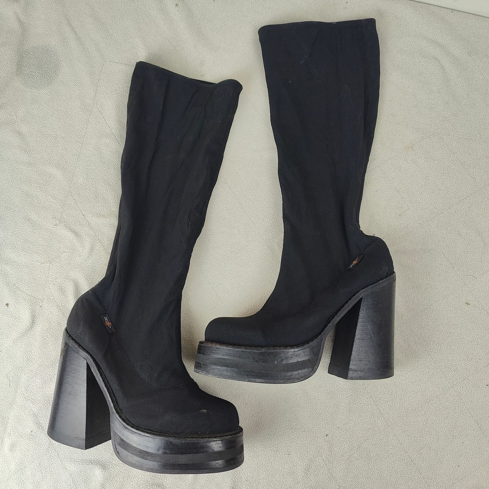 Other Vintage Y2K Destroy Chunky Boots Womens 37 38 Black Sock Size US 8 / IT 38 - 2 Thumbnail