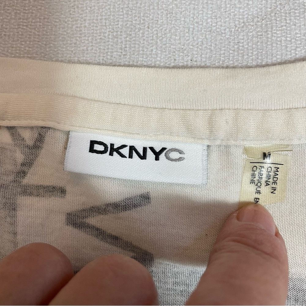 Donna Karan DKNY Logo Long Sleeve Mix Media Front Chiffon Blouse Top Si Size M / US 6-8 / IT 42-44 - 6 Thumbnail