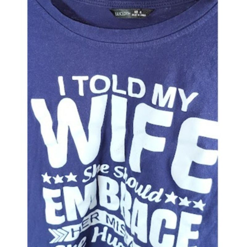 Other Mens Funny Graphic Tee I Told My Wife Blue TShirt Size 2XL Size US XXL / EU 58 / 5 - 3 Thumbnail