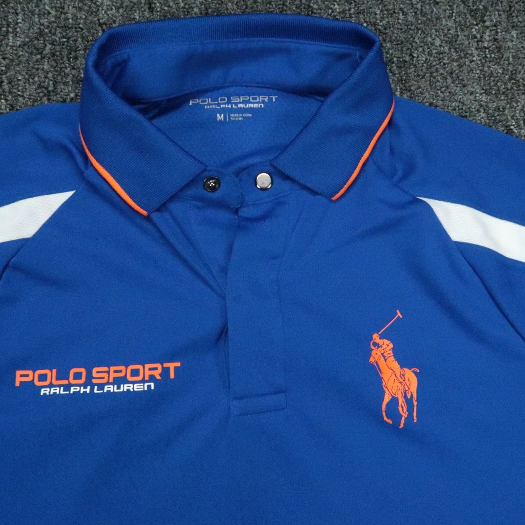 Vintage Polo Sport Ralph Lauren Shirt Mens Medium Blue Performance Polo Size US M / EU 48-50 / 2 - 2 Thumbnail