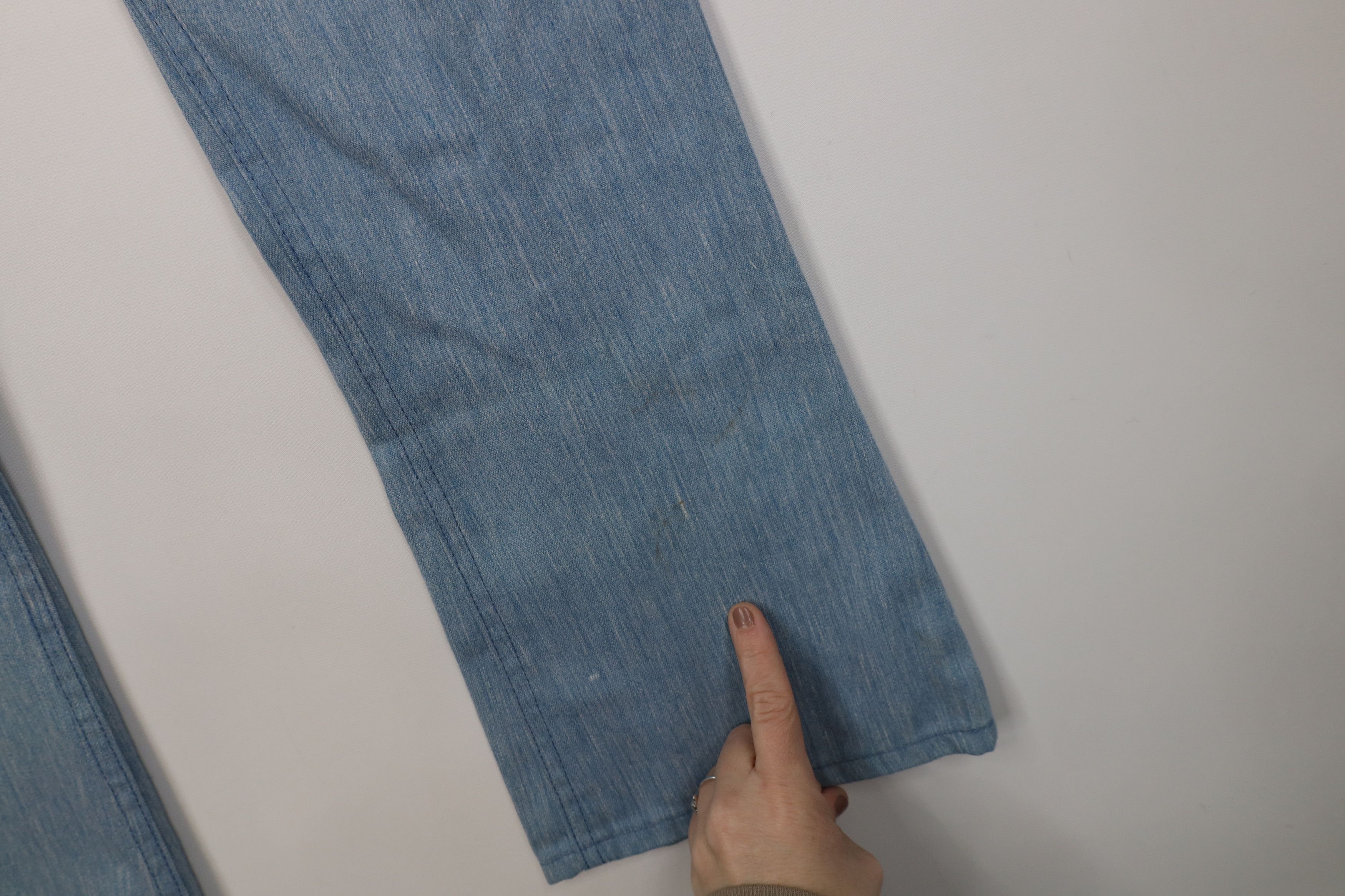 Lee Vintage 70s Lee Flared Wide Leg Denim Jeans Blue USA Size 24" / US 00 / IT 34 - 5 Thumbnail