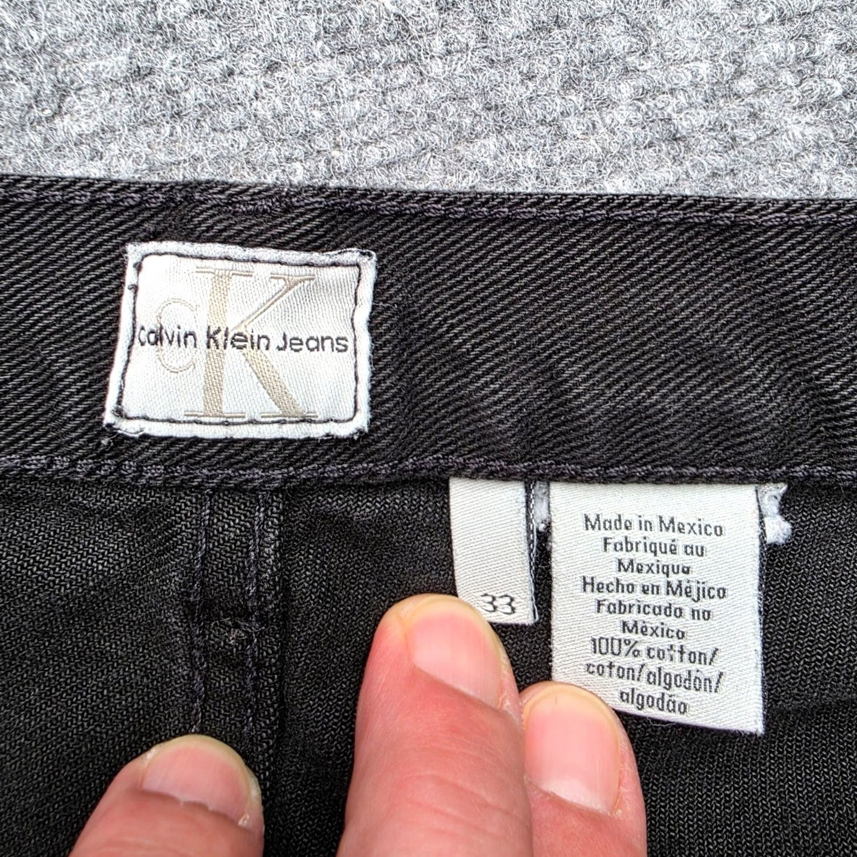 Vintage VINTAGE Calvin Klein Jeans Mens Black Denim Straight Faded Jeans 33x30 Made in Mexico Size US 33 - 6 Thumbnail