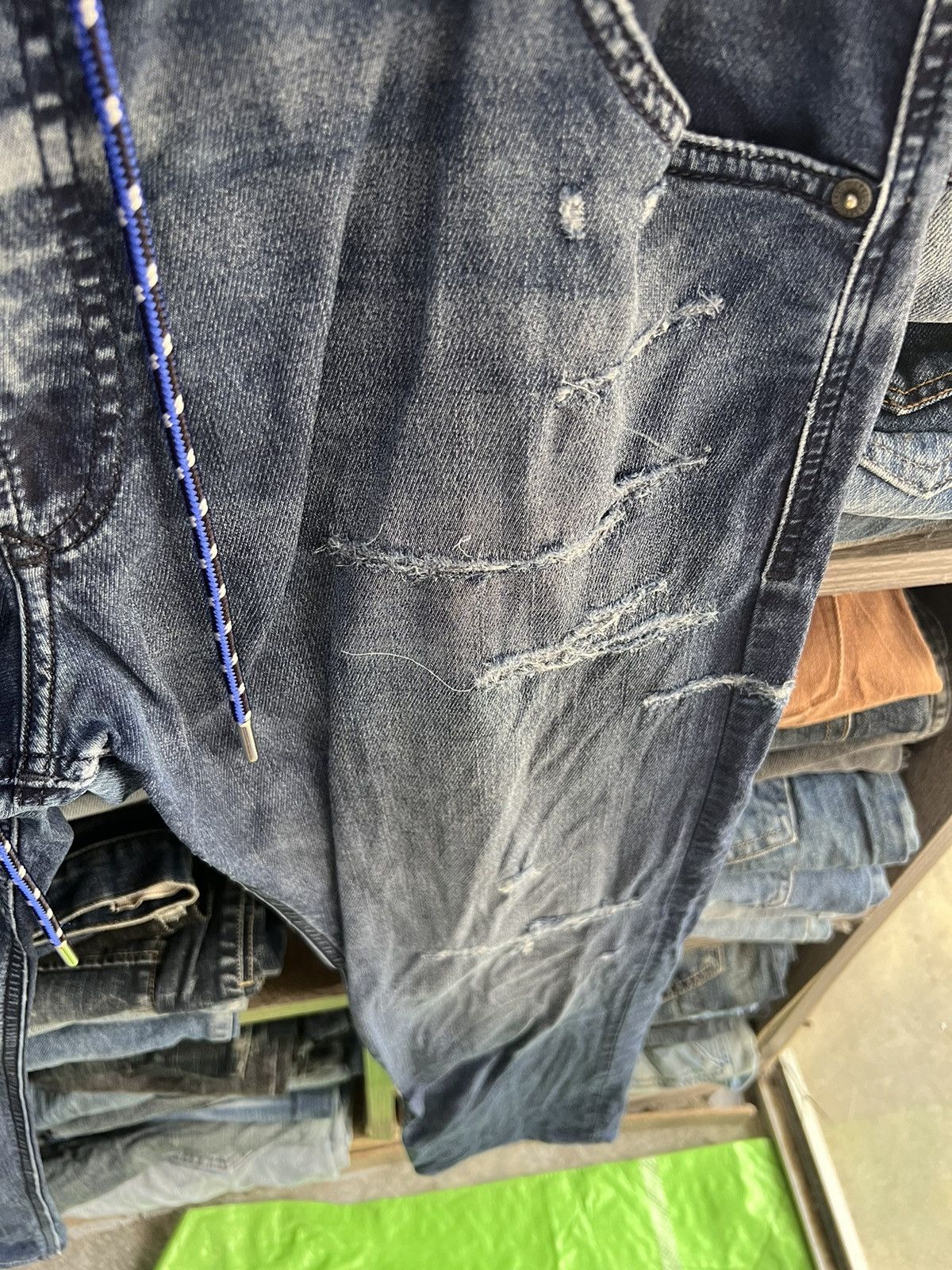 Diesel 🔥Vintage Diesel Stretchable Distressed Denim Sweatpants Size US 36 / EU 52 - 10 Thumbnail
