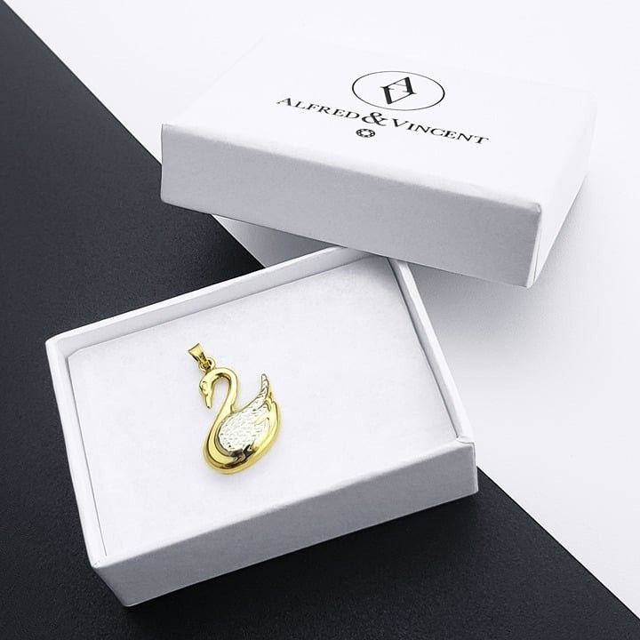 Other Swan Animal Pendant Love Charm Real 14k Yellow & White Gold Size ONE SIZE - 1 Thumbnail