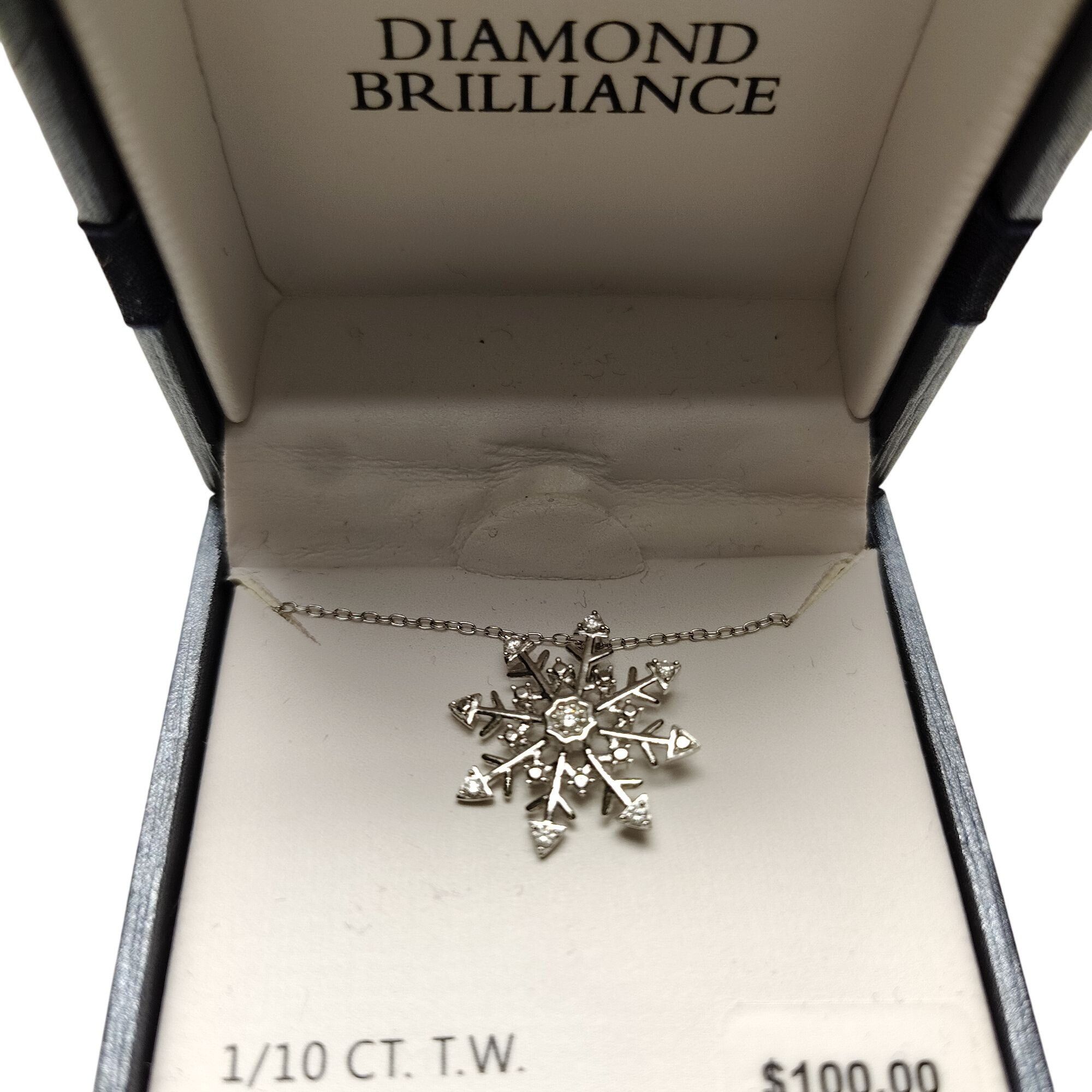 Other Sterling Silver 1/10 Ct. T.W. Lab Diamond Snowflake Pendant Size ONE SIZE - 3 Thumbnail