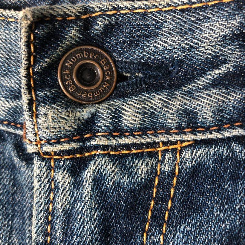 Japanese Brand Vintage Back Number Fadded Denim Jean Pants Size US 29 - 9 Thumbnail