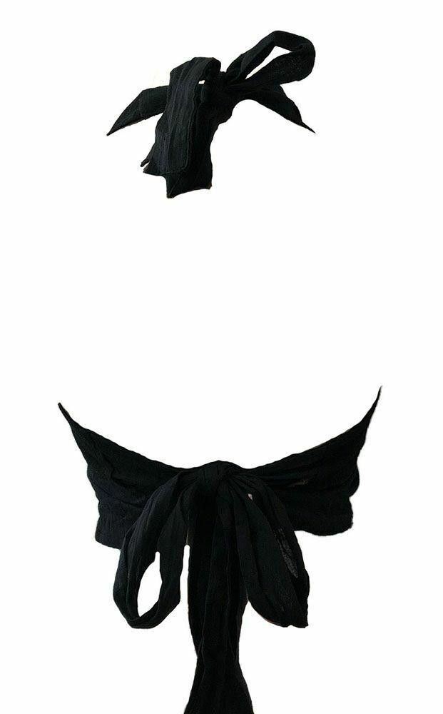 Designer New Black Hand Made Yute Bluse S/M Size S / US 4 / IT 40 - 3 Thumbnail