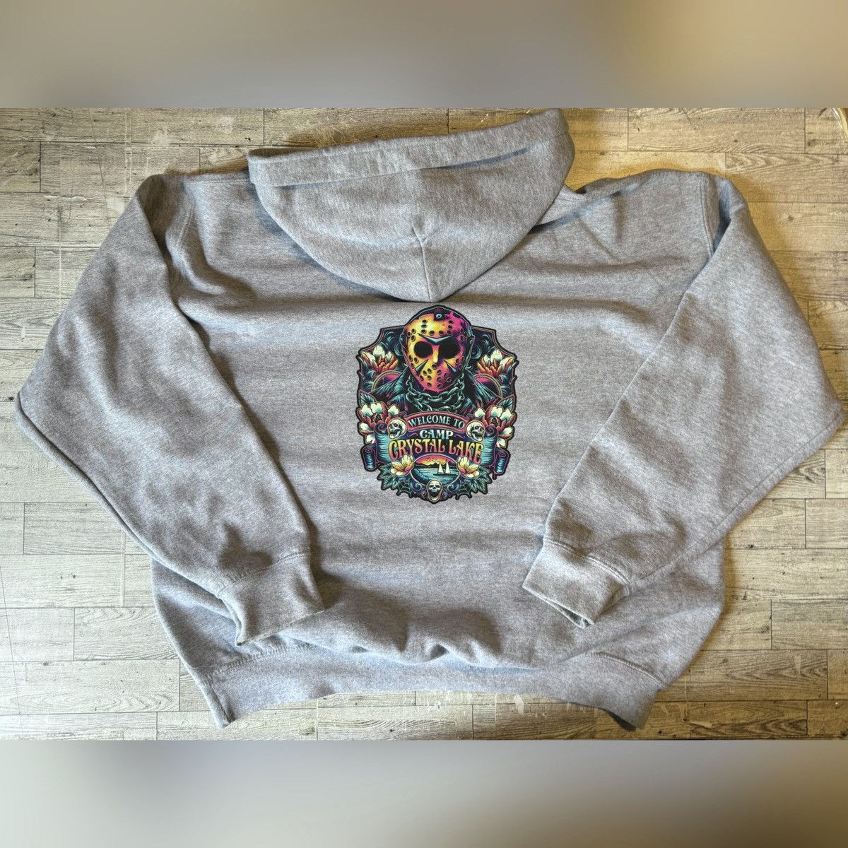 Gildan Camp Crystal Lake, Unisex, Horror Movie Theme Hoodie Size US L / EU 52-54 / 3 - 2 Thumbnail