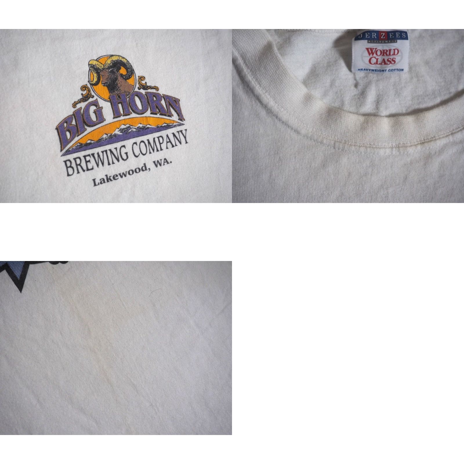Jerzees VTG 90s Jerzees Bighorn Hefeweizen Beer Ale WA Promo White Tee T-Shirt Mens XL Size US XL / EU 56 / 4 - 8 Thumbnail