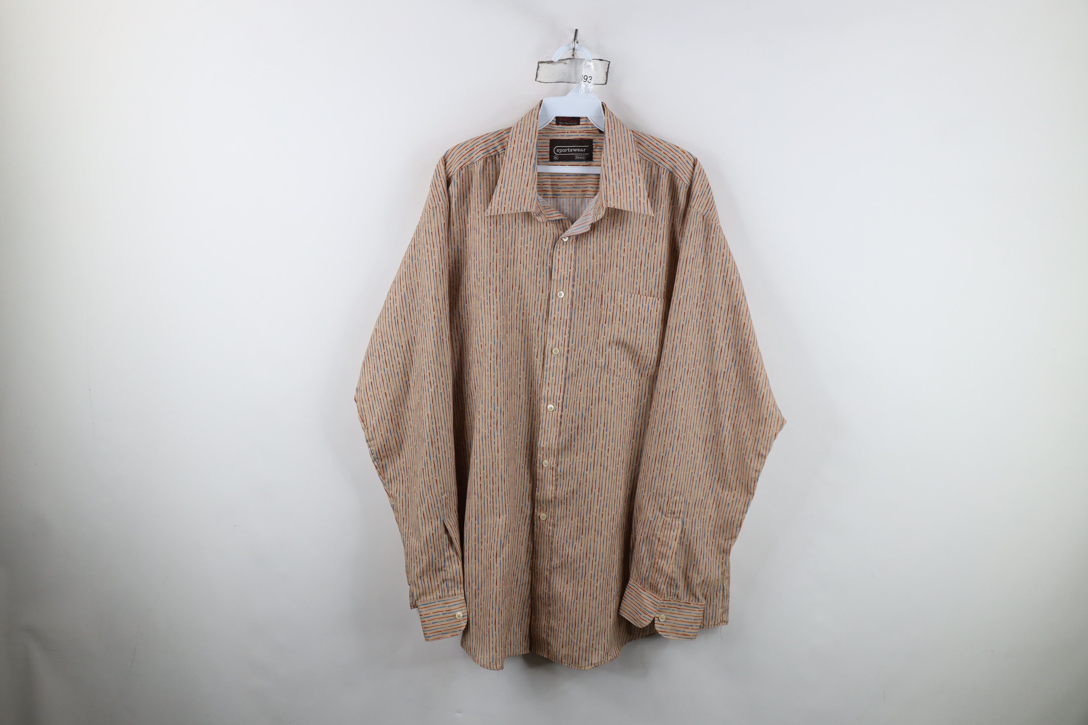 Vintage Vintage 70s Streetwear Knit Collared Button Shirt Polyester Size US XL / EU 56 / 4 - 1 Thumbnail