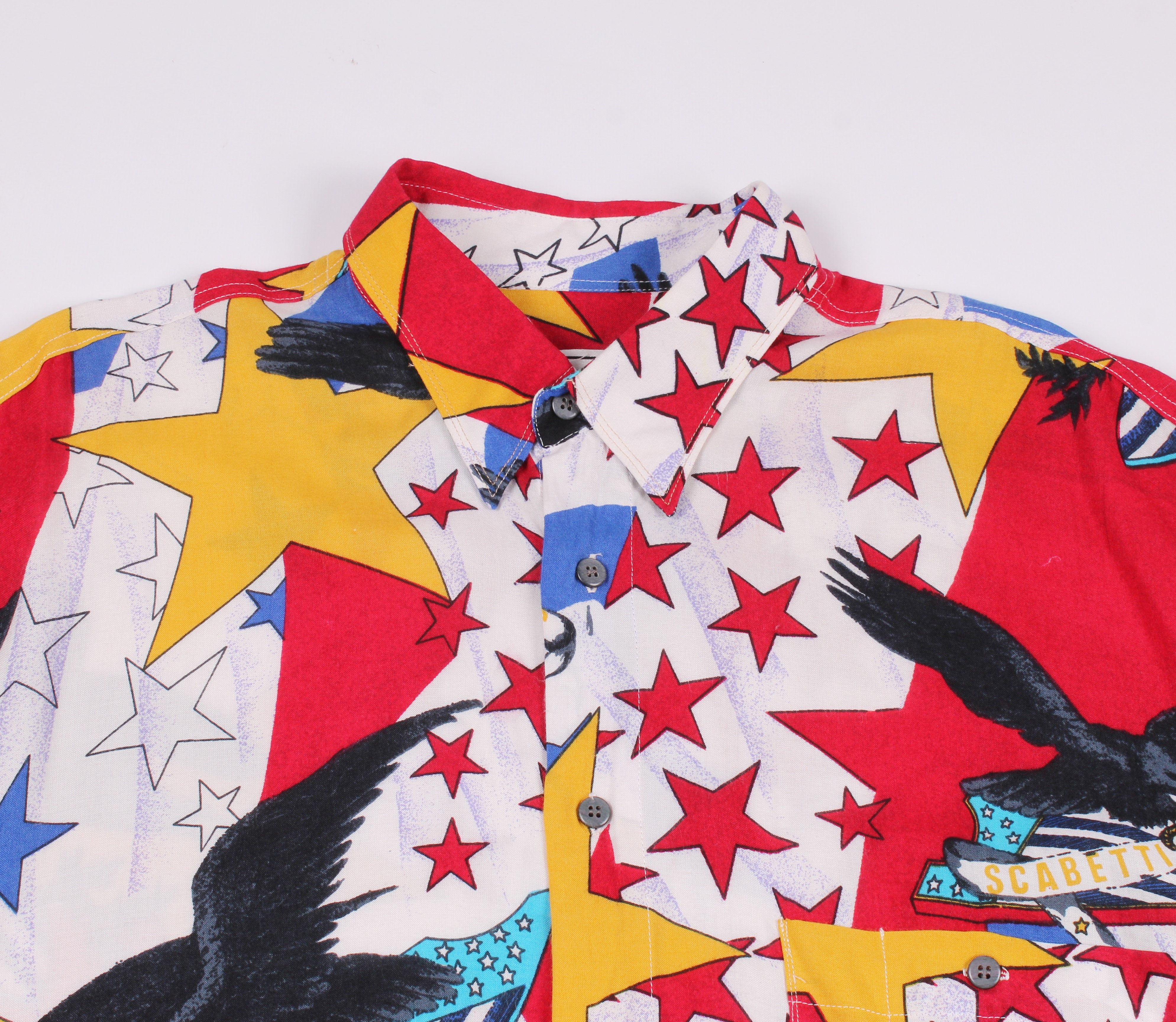 Vintage Vintage 90's Scabetti American Short Sleeve Shirt Size US L / EU 52-54 / 3 - 2 Thumbnail