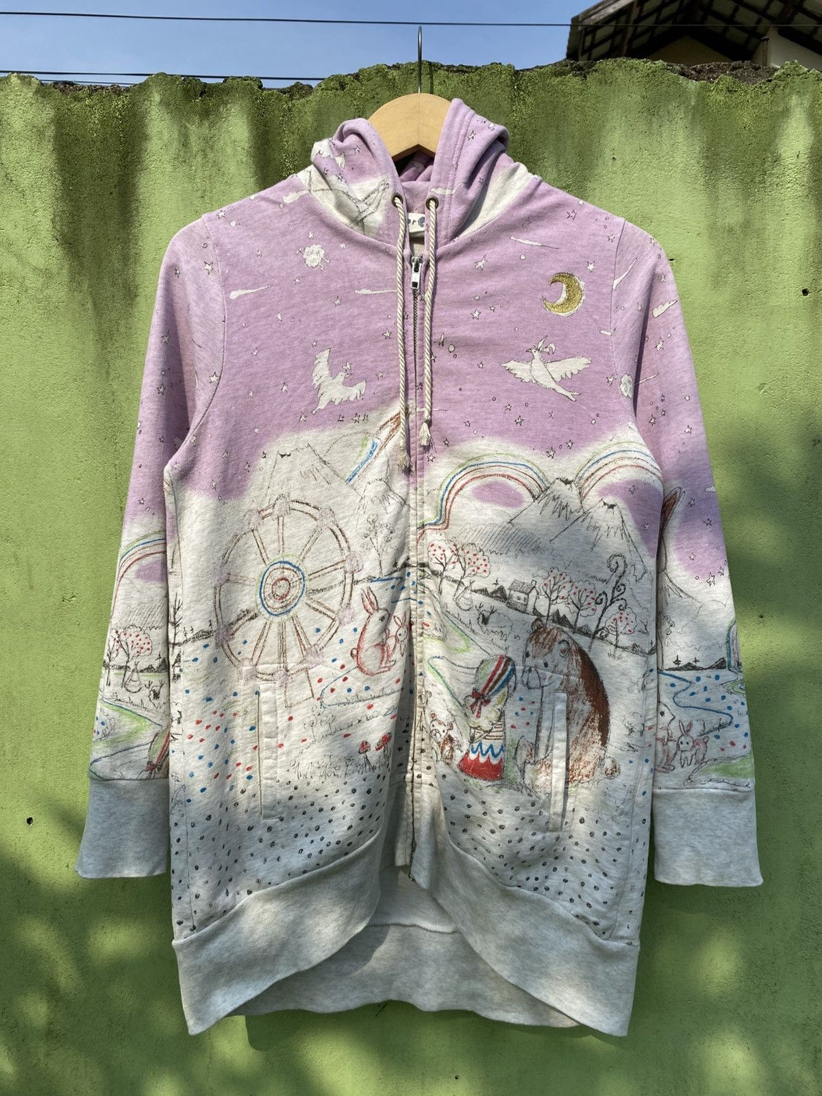 Japanese Brand Scolar Dreamscape Art Graphic Hoodie Fairy Tale Illustration Size M / US 6-8 / IT 42-44 - 1 Thumbnail