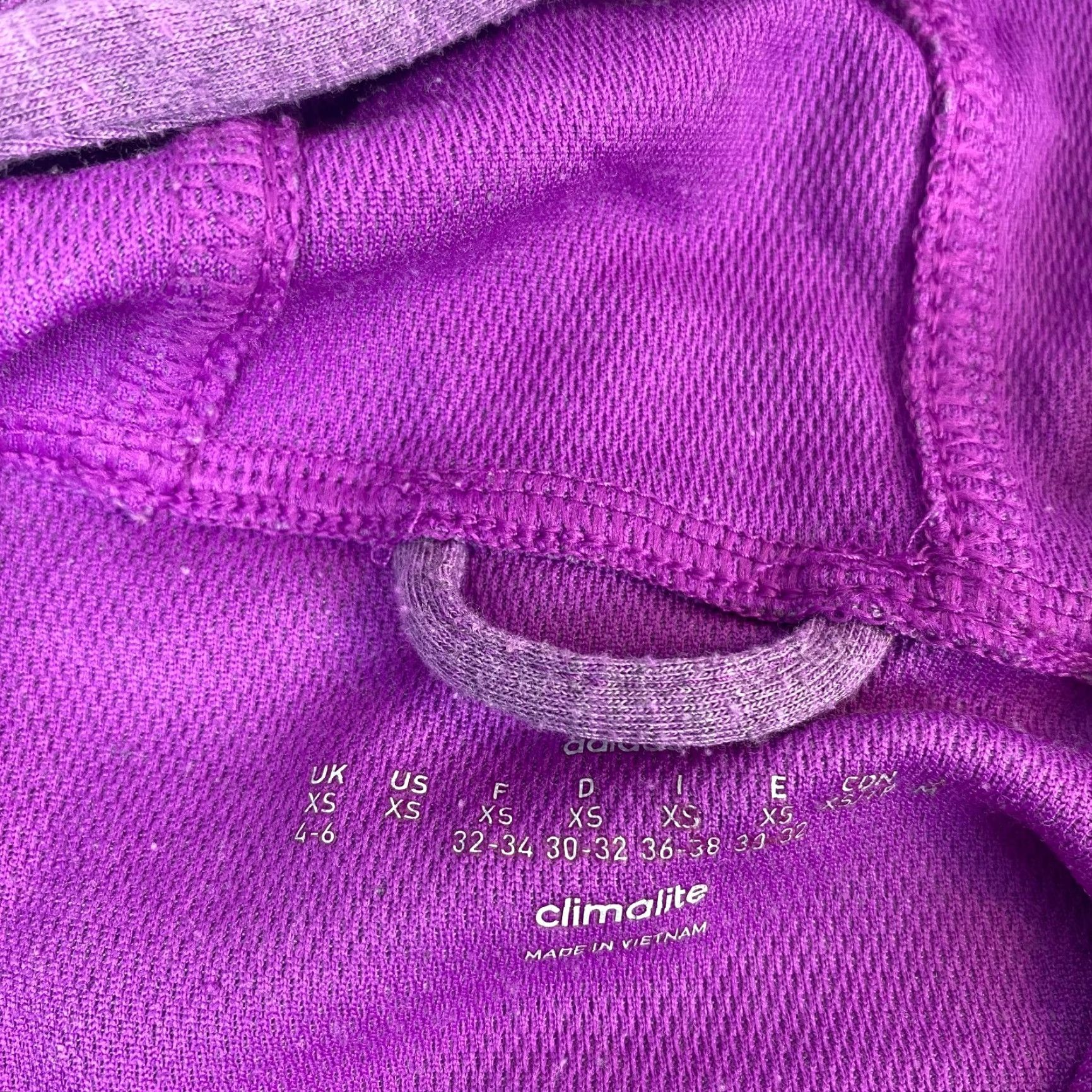 Adidas Adidas Hoodie Full Zip XS Purple Black Stripes Hooded Long Sleeve Logo Women, Regular Fit, Cotton Blend, Climalite, Activewear Size XS / US 0-2 / IT 36-38 - 5 Thumbnail